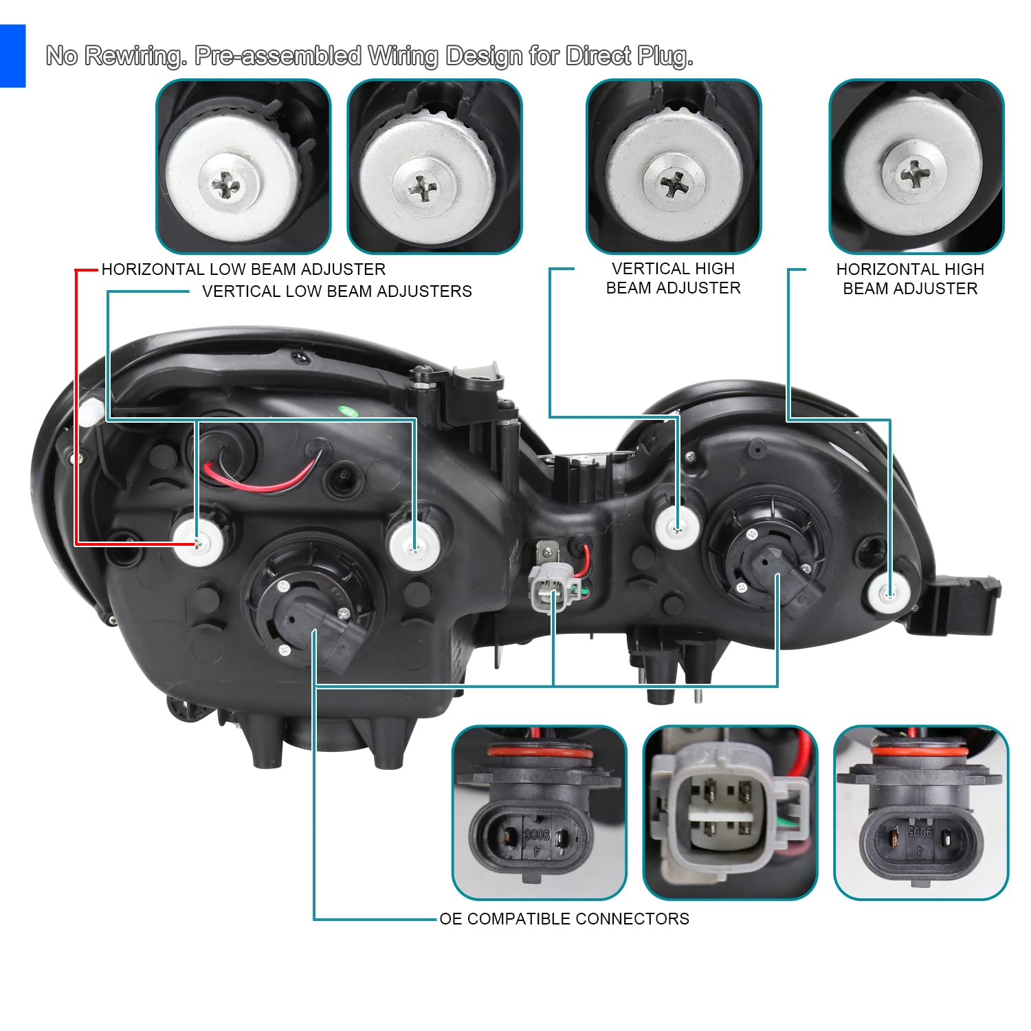 SPEC-D Tuning Smoke Projector Headlights for 98-05 Lexus GS - Easy Install for Night Driving
