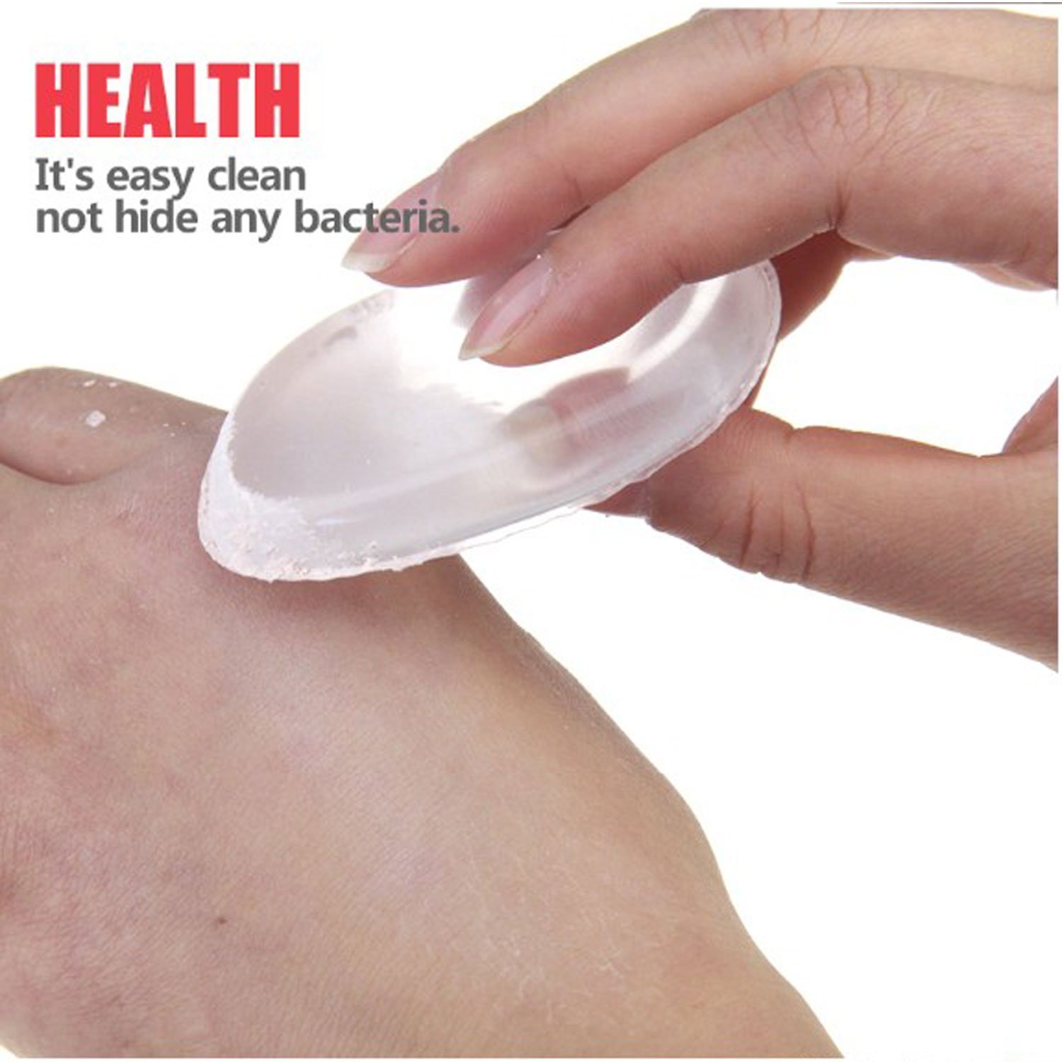 Jenna Silicone Makeup Sponge - Transparent Drop Design, White Color | Perfect for Liquid Foundation, Cream Blush & Seamless Makeup Application