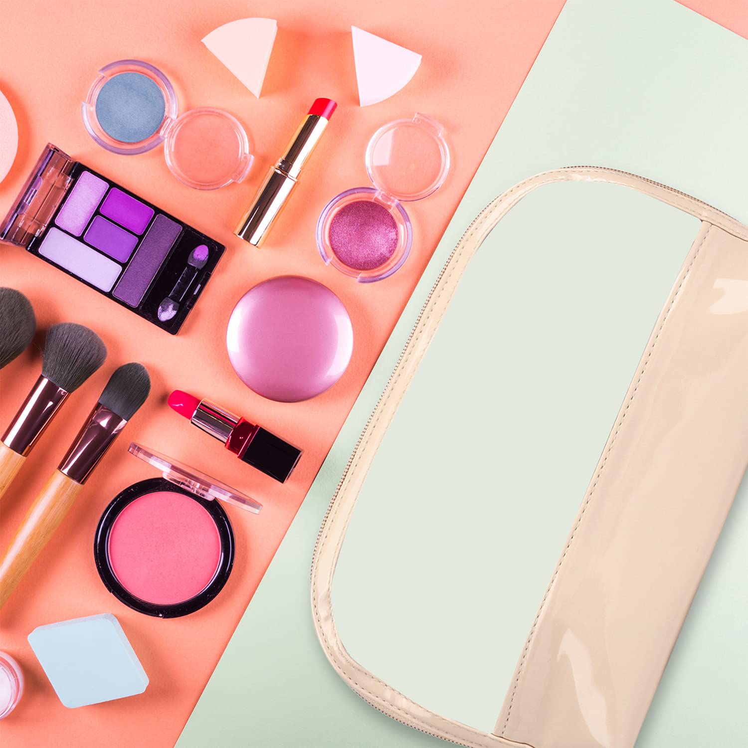 NFI Essentials Multipurpose Transparent Travel Pouch - Waterproof Makeup Organizer Bag for Women & Girls, Cosmetic Storage Case for Toiletries, Makeup Kit & Travel Essentials - Perfect for Air Travel, Gym, Beach & Daily Use