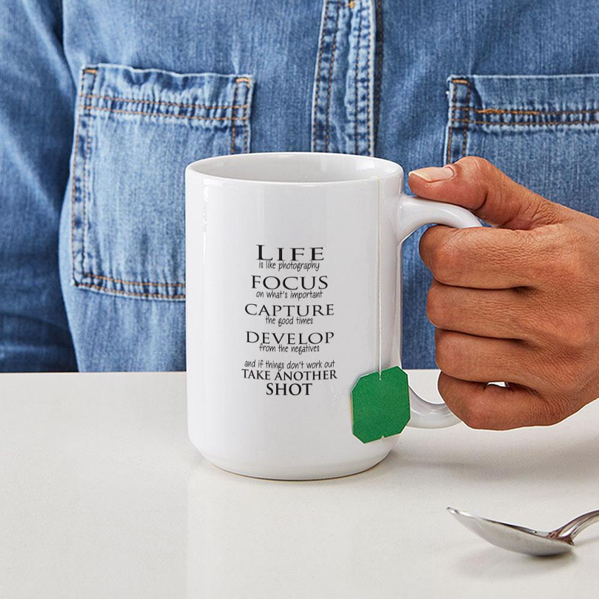 Life Is Like Photography Coffee Mug - 15 oz Large White Ceramic Coffee Cup for Home, Office & Gifts - Inspirational Quote Mug for Photographers & Coffee Lovers