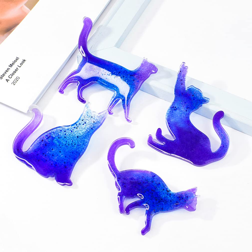 Premium Cat Resin Molds for DIY Jewelry Making - 10pcs Epoxy Animal Silicone Molds with Brooch Pins - Perfect for Handmade Pendants, Charms & Craft Projects - Great for Gifts, Home Decor & Creative DIY Crafts