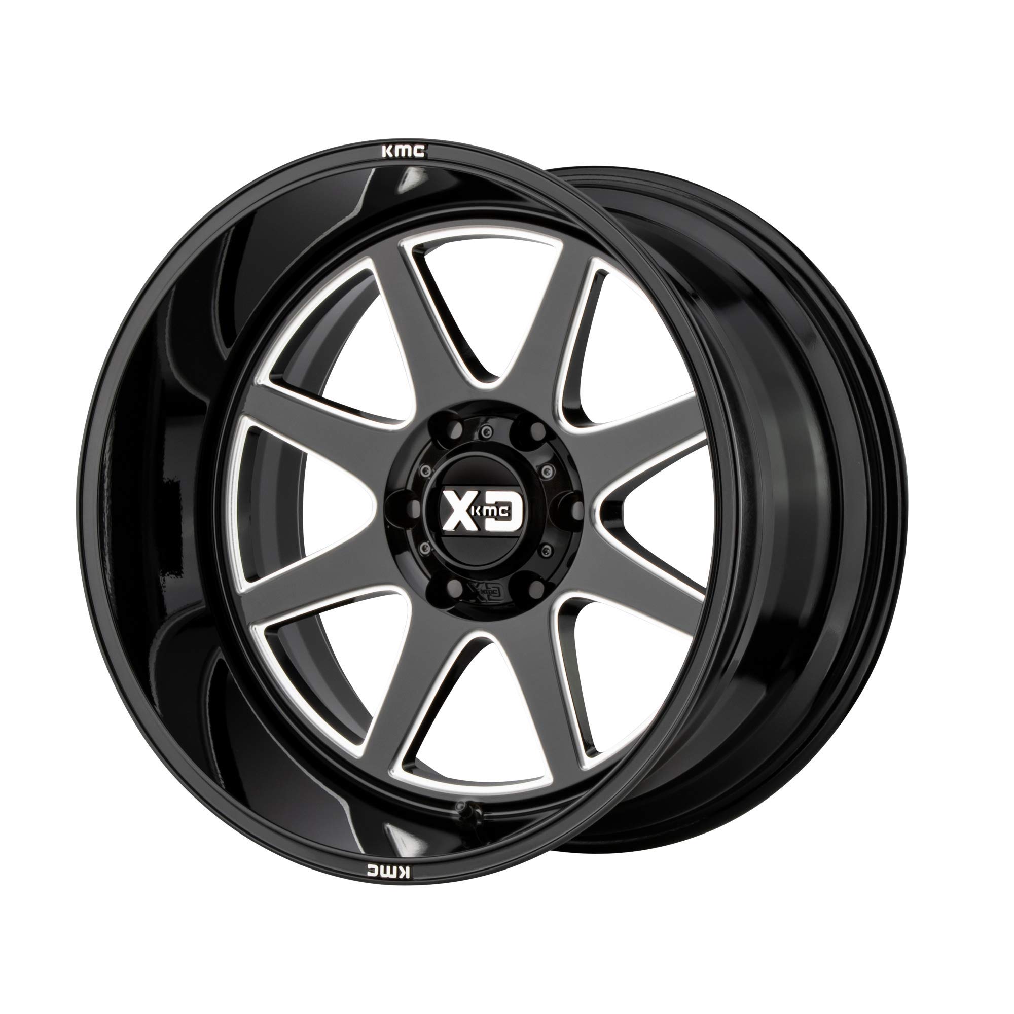 KMC Wheels XD Series Pike Gloss Black Milled 20x12 5x127.00 -44mm Offset Rims - Premium Off-Road Truck & SUV Wheels for Enhanced Style & Performance