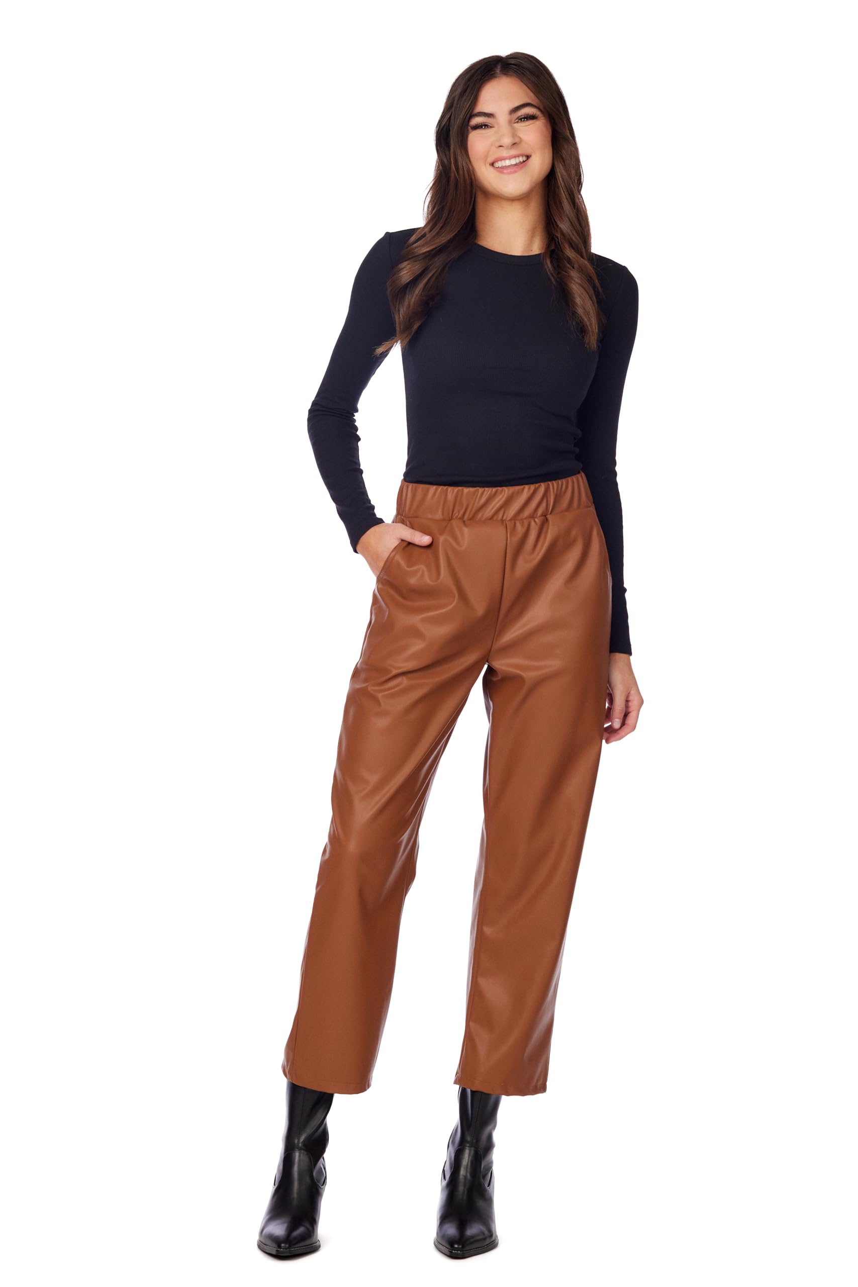 Mud Pie Women's Ballard Leather Pants - Stylish Faux Leather Leggings for Casual & Night Out | Perfect for Work, Date Night & Everyday Wear