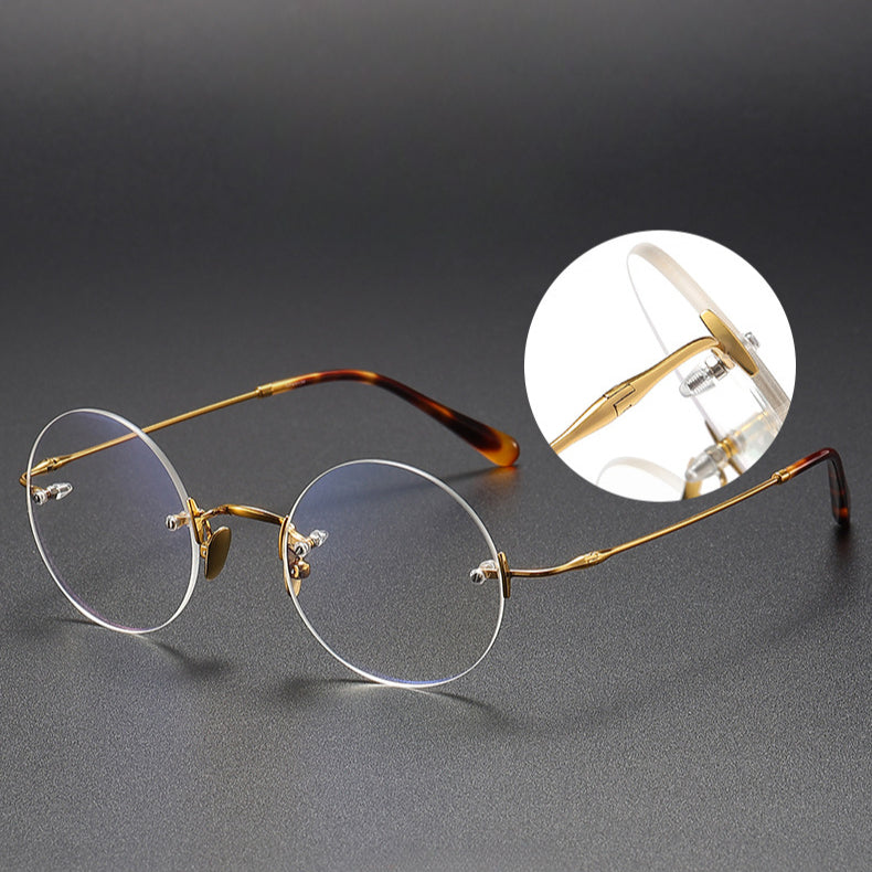 Jarek Titanium Rimless Oval Glasses Frames - Lightweight & Durable Eyewear for Men & Women - Perfect for Reading, Work & Everyday Use