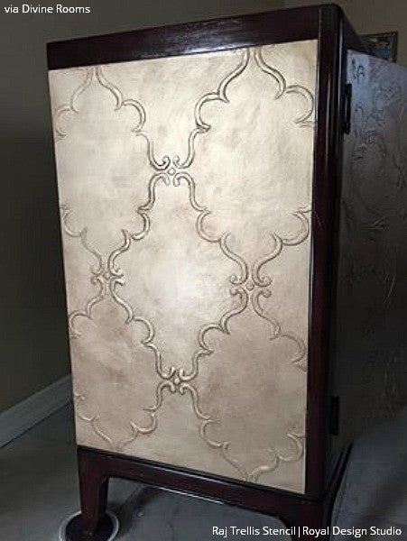Raj Trellis Indian Wall Stencil - DIY Home Decor Stencil for Wall Painting, Mehndi & Mandala Art - Perfect for Bedroom, Living Room, and Nursery Wall Designs