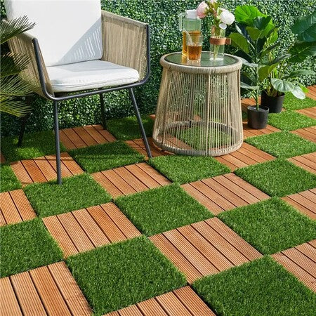 Premium Artificial Grass Rug Set of 6 - Indoor/Outdoor Synthetic Turf Carpet - Perfect for Patio, Balcony, Playroom & Home Decor