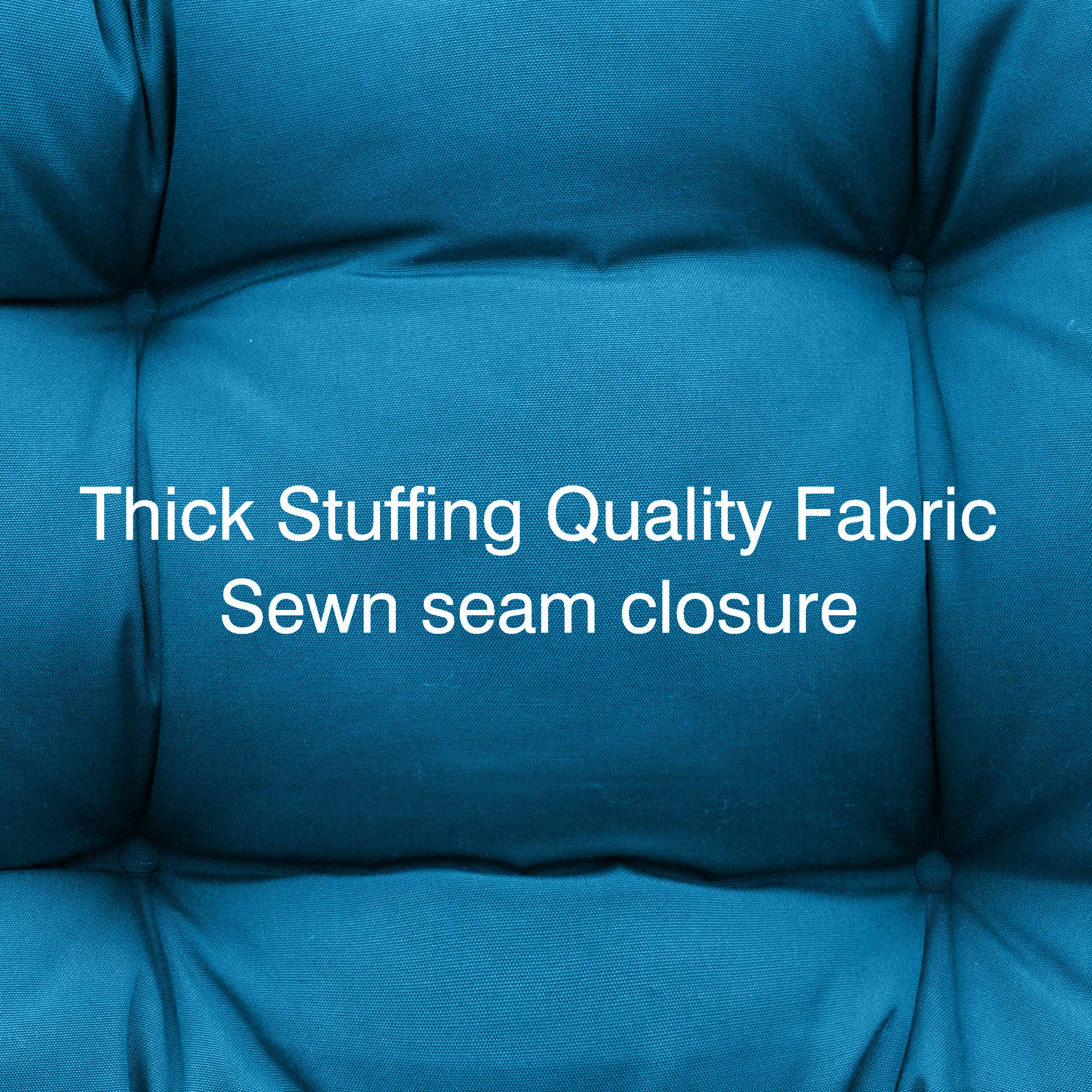 Premium Outdoor Seat & Back Chair Cushions - 4-Pack Tufted Pillows for Patio Furniture, Spring/Summer Seasonal Replacement (Peacock Blue) | Perfect for Garden, Poolside, Deck & Outdoor Lounging
