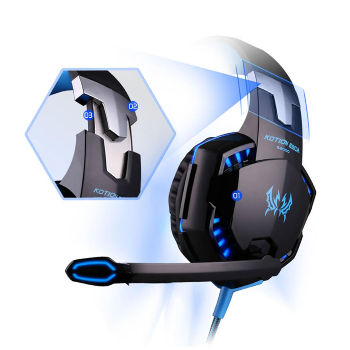 Gadpiparty High Fidelity Gaming Headset with Noise Isolation - Adjustable Over-Ear Headphones for PC, PS5, Xbox - Perfect for Competitive Gaming & Immersive Audio Experience