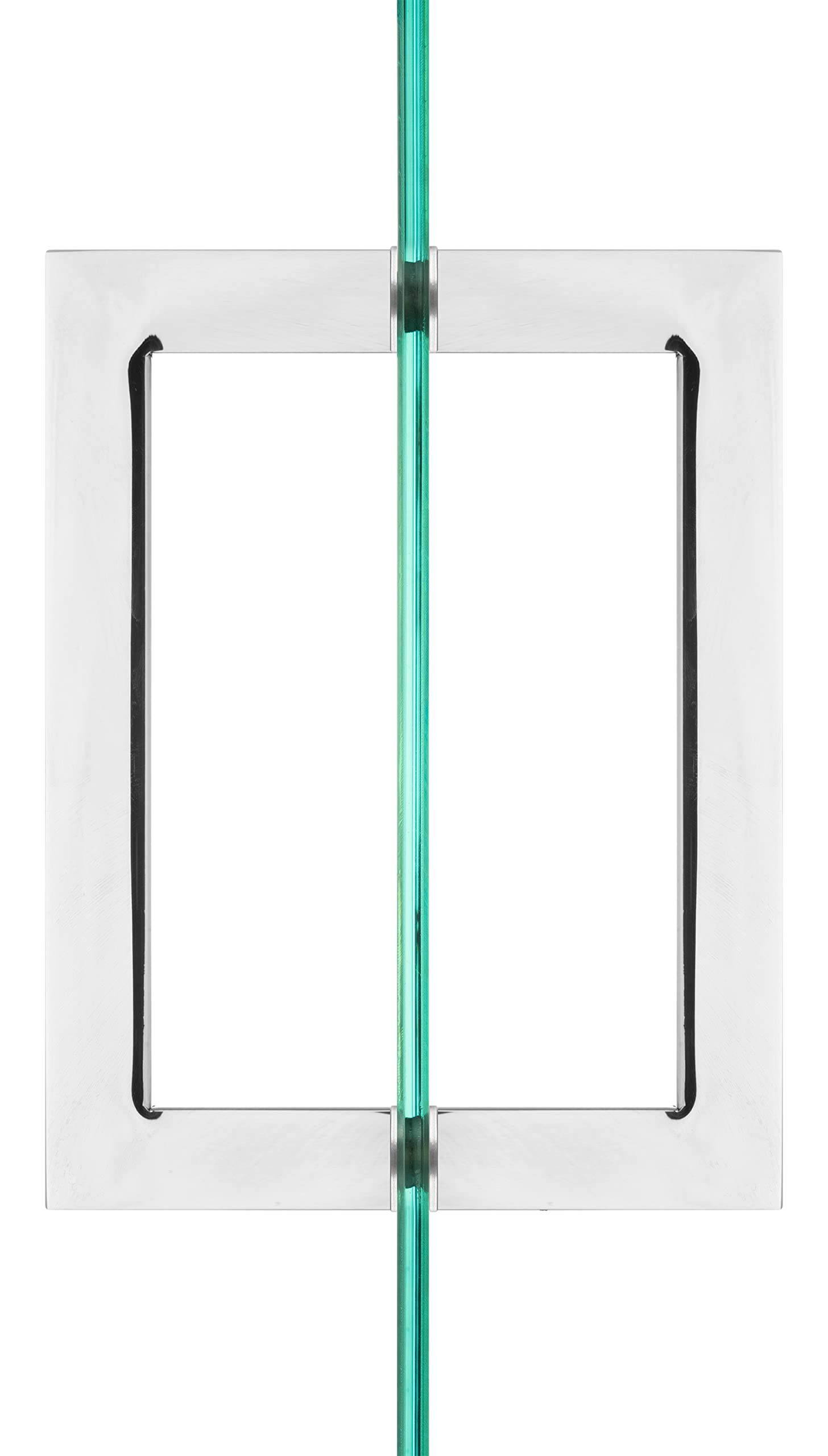 Rockwell Security 8 Inch Chrome Square Door Pull - Heavy Duty Back to Back Handle for Commercial & Residential Frameless Swing Glass Doors | Perfect for Office Entrances, Shower Doors & Modern Interior Design