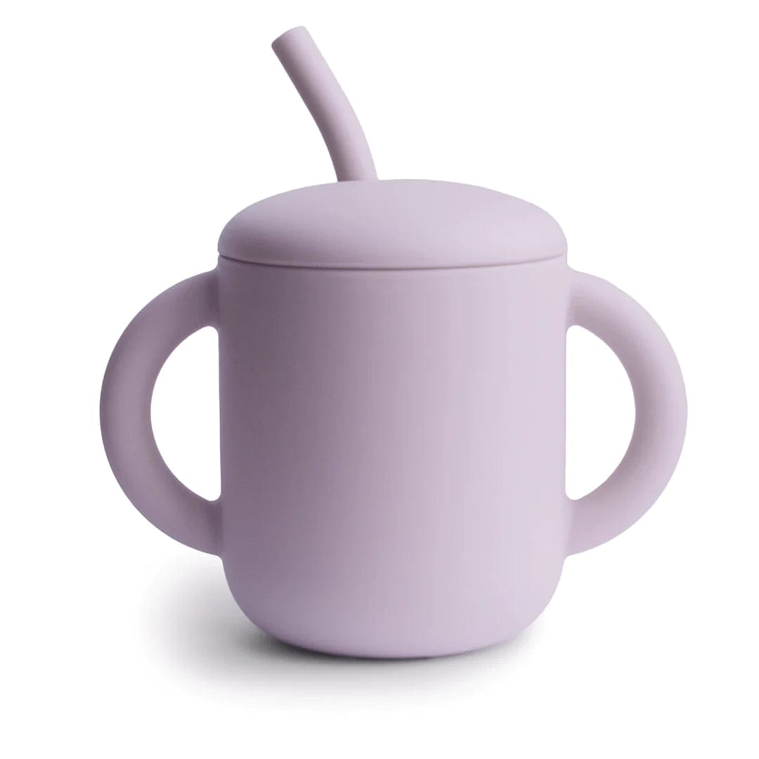 Mushie Silicone Baby Training Cup with Straw - Leak Proof Spill Proof Toddler Sippy Cup for Drinking Water, Milk & Juice - BPA Free, Dishwasher Safe for Home, Travel & Daycare Use