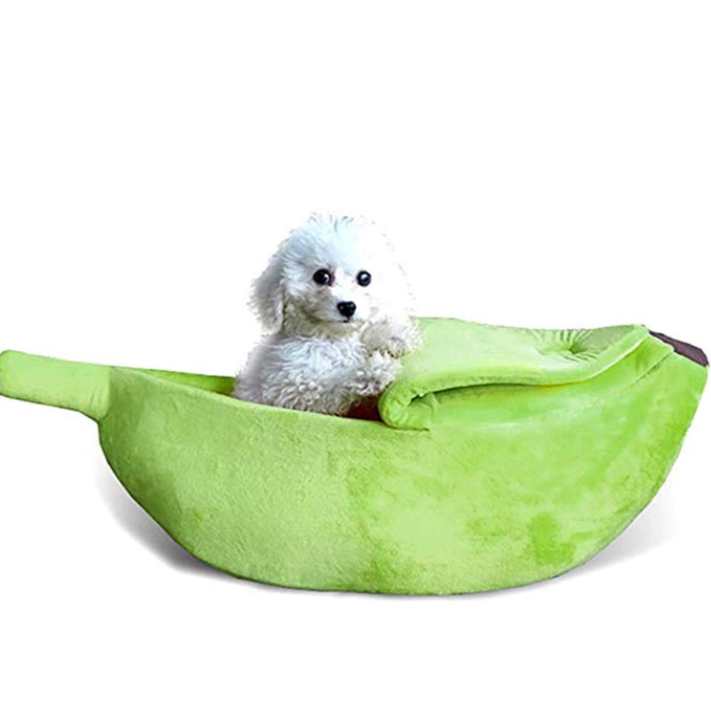Soft Cat Bed House - Cozy Pet Cuddle Bed for Cats, Kittens & Small Dogs | Banana Design Green Pet Supplies | Perfect for Indoor Lounging & Nap Time