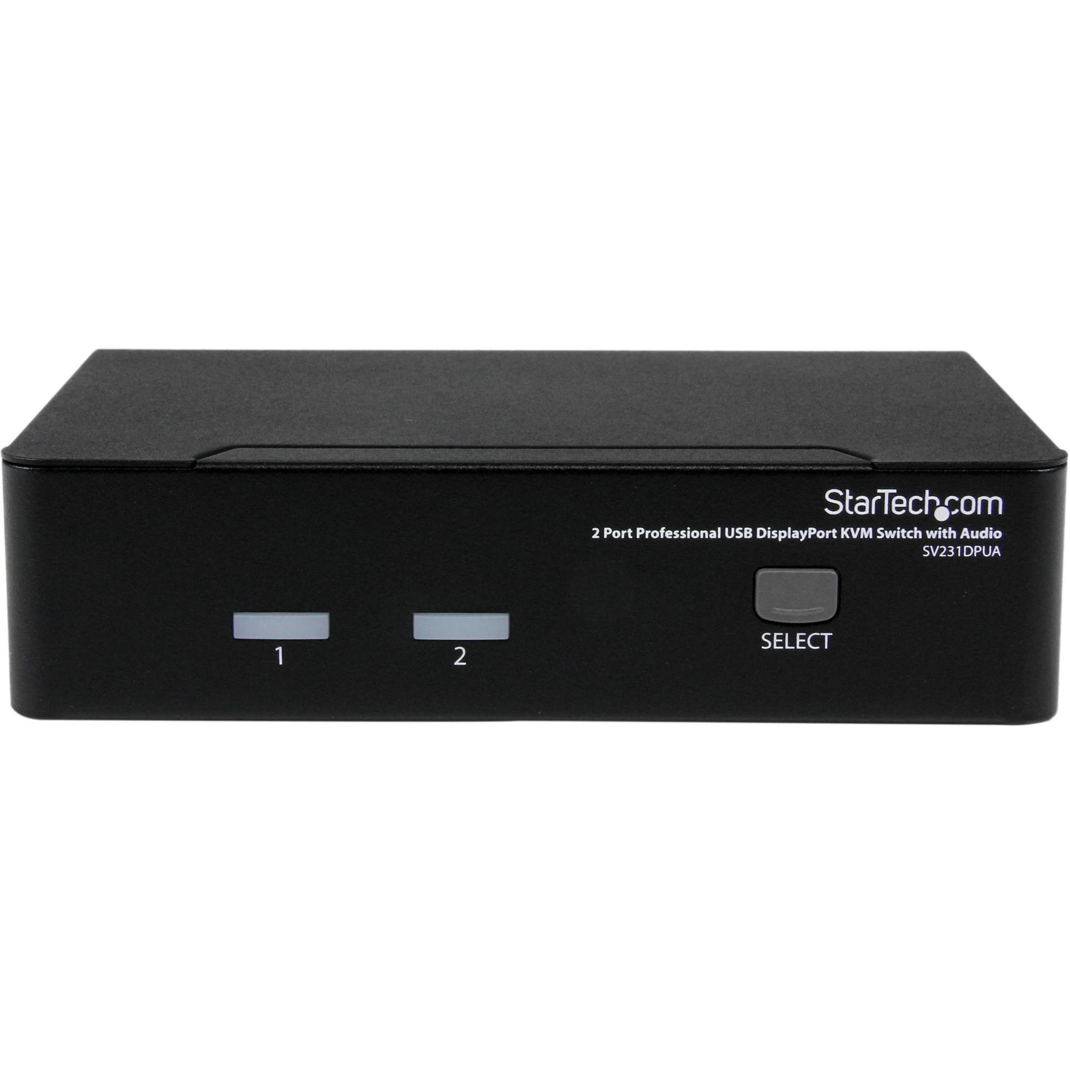 StarTech.com 2 Port DisplayPort KVM Switch - 2560x1600 Resolution, TAA Compliant @60Hz - Dual Port DP USB Switch for Keyboard, Video & Mouse with Audio Support (SV231DPUA) - Perfect for Multi-Computer Workstations, Gaming Setups & Office Environments