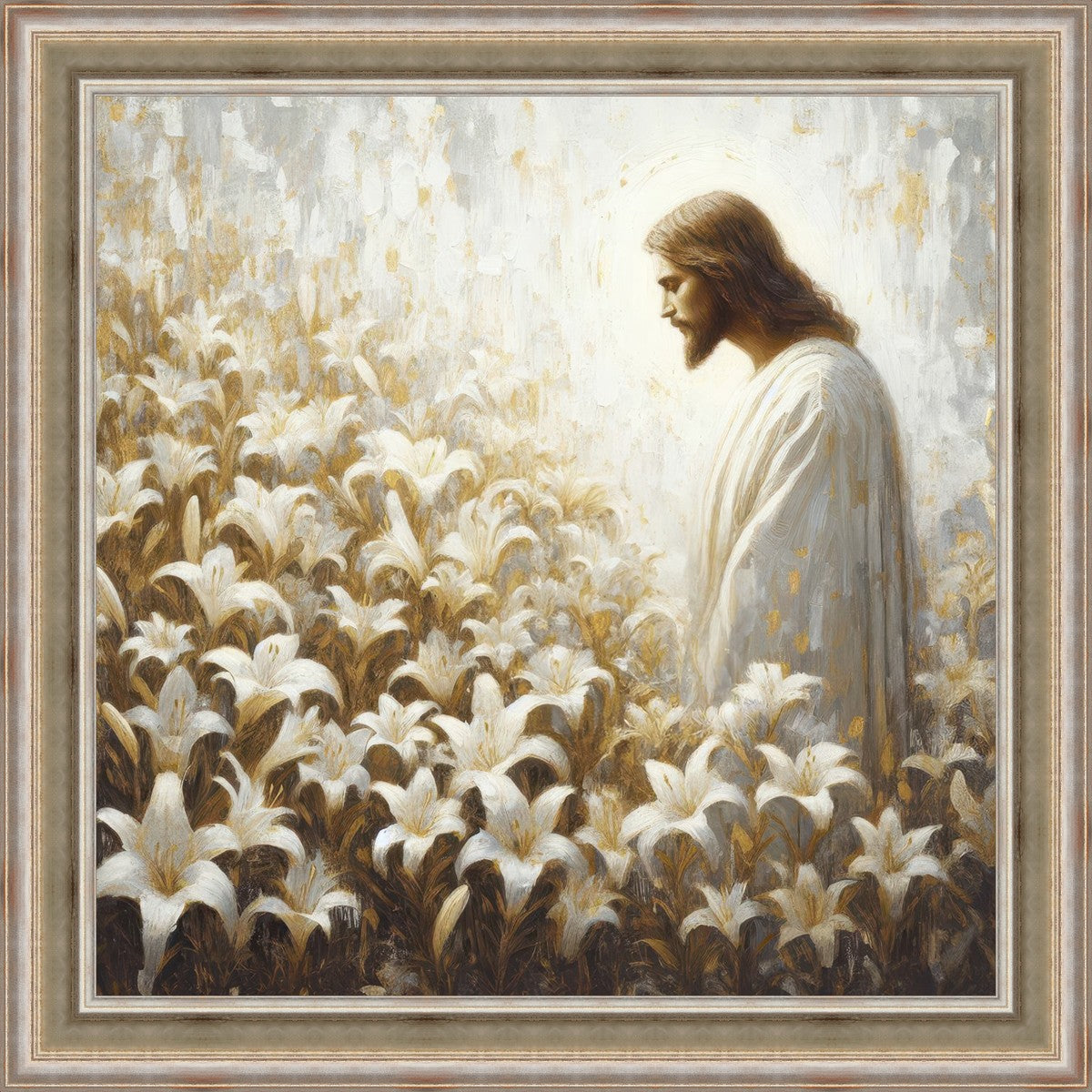 Consider The Lilies Large Wall Art - Elegant Floral Canvas Painting for Living Room, Bedroom & Office Decor - Perfect Gift for Home Interior Design