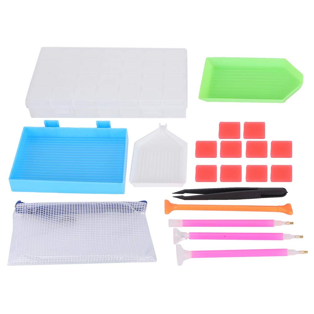 20pcs Diamond Painting Kit with Sticky Pen, Clay, Storage Box & Tray - Complete DIY Art Supplies for Adults | Perfect for Home Decor, Gift Making & Stress Relief Crafts