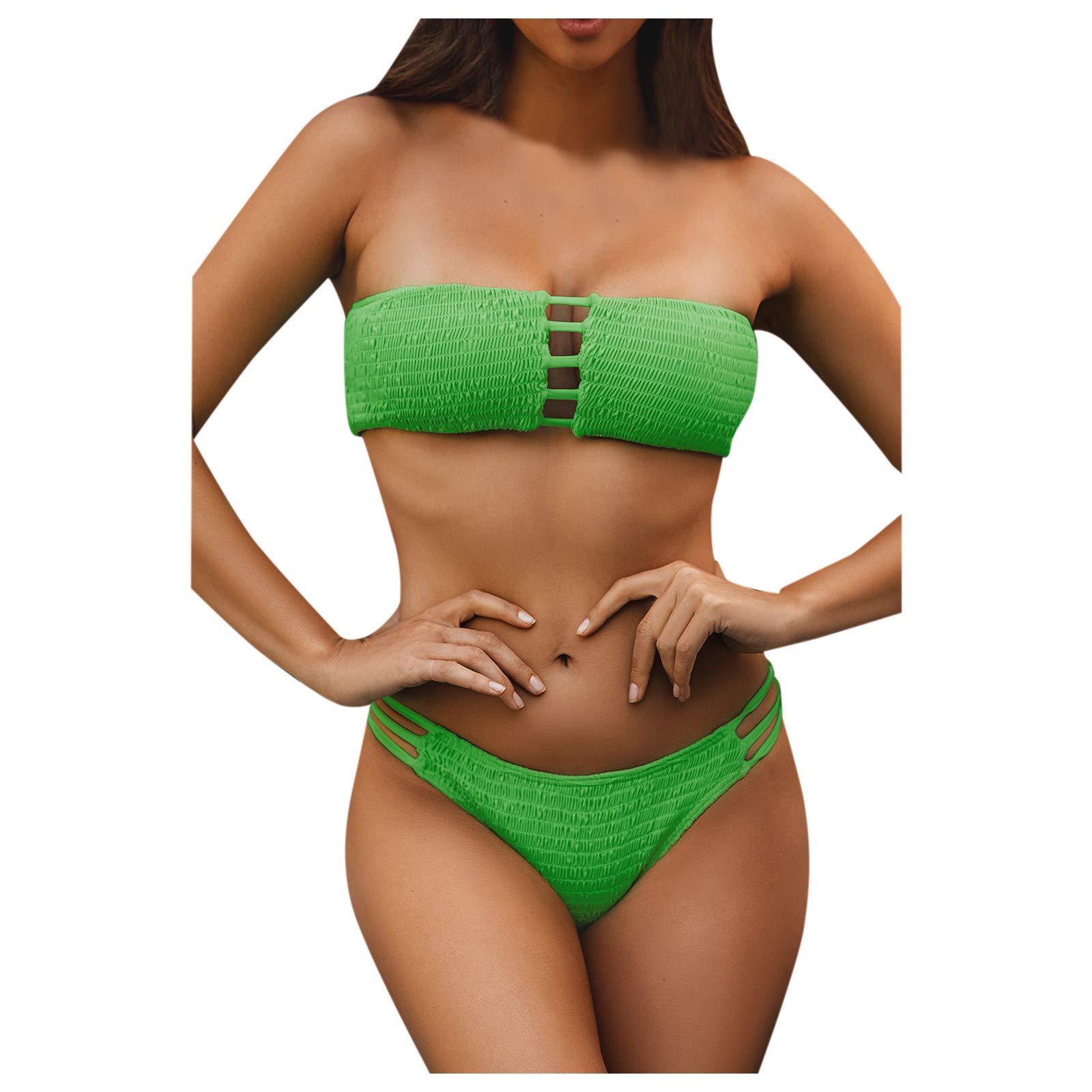 Push-Up Leather Bikini Top - Women's Swimwear for Beach & Pool
