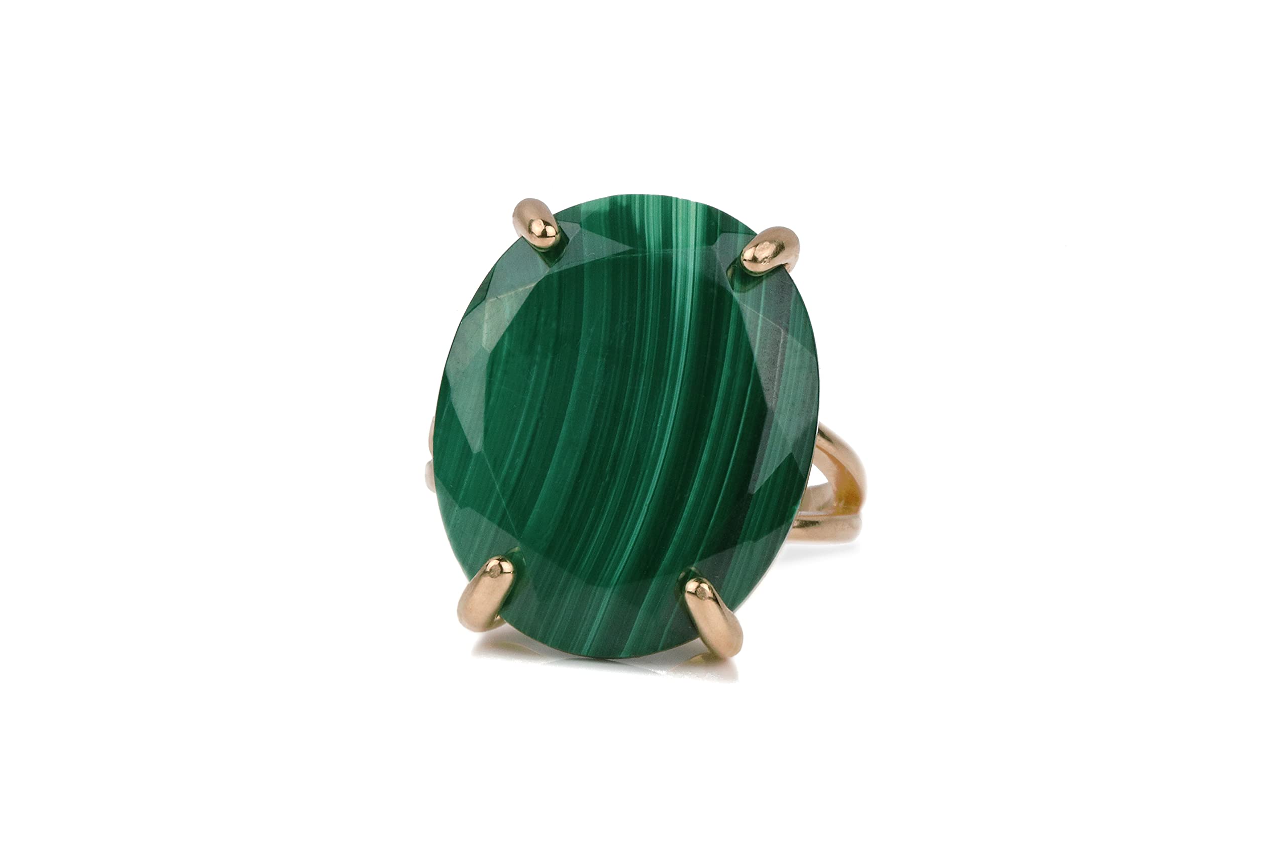 Handmade Sterling Silver Malachite Ring for Women - Natural Oval Gemstone Jewelry - Elegant Fashion & Gift for Her - Perfect for Weddings, Parties & Everyday Wear
