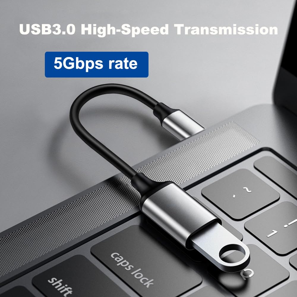 USB C to USB 3.0 Adapter [2 Pack] - USB to USB C OTG Converter for iPhone 15 Pro/Max, MacBook Pro/Air, Google Pixel, Samsung Galaxy S20/S21/S22 - Fast Data Transfer & Charging for Laptops, Phones & Tablets