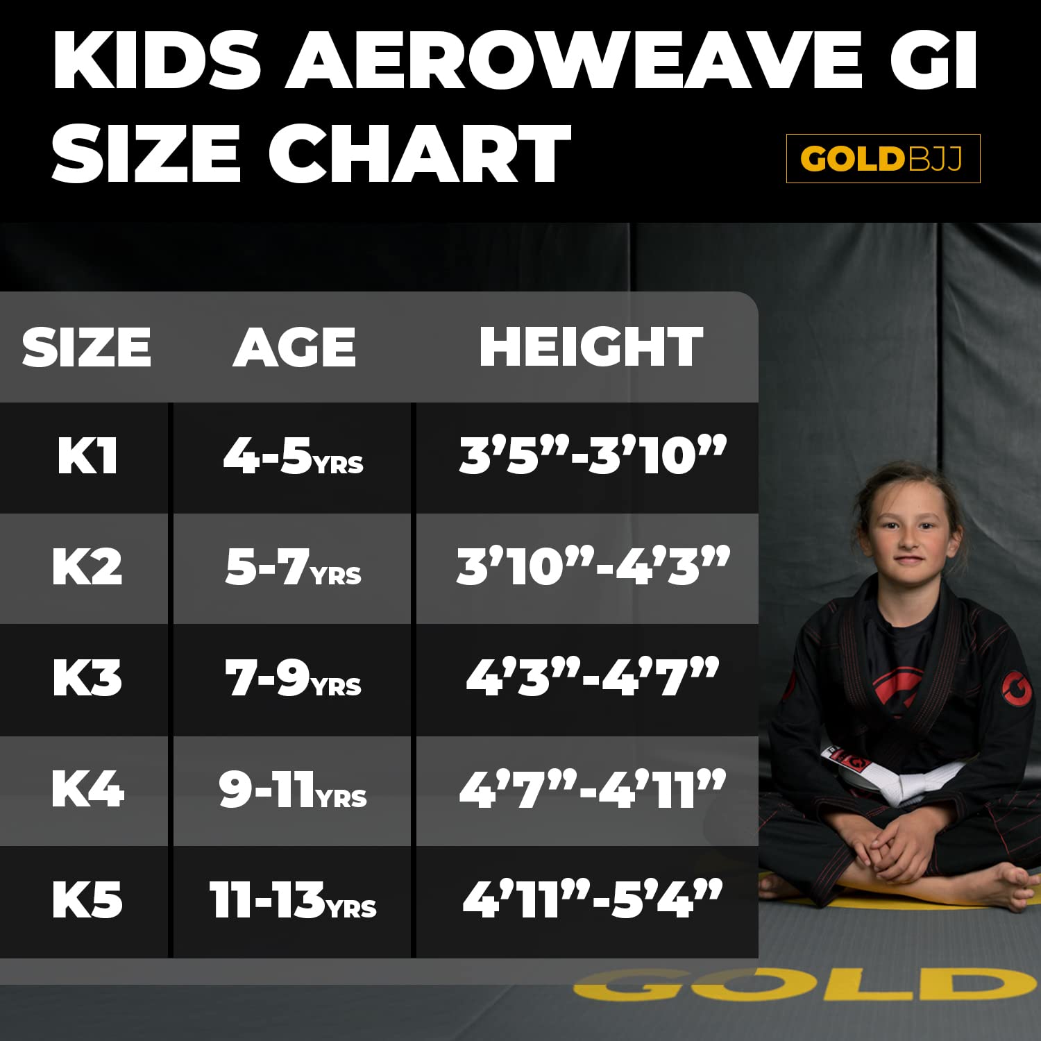 Premium Gold BJJ Kids Jiu Jitsu Gi with White Belt - Lightweight Aeroweave Youth Uniform for Boys & Girls | Ideal for Training, Competitions & Martial Arts Classes