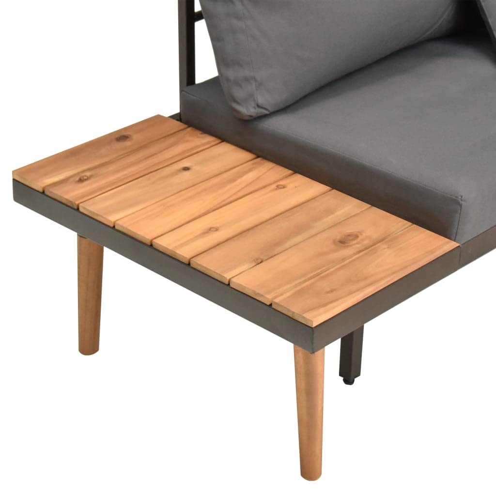 vidaXL 4-Piece Patio Furniture Set with Cushions - Outdoor Sectional Sofa & Coffee Table for Garden - Durable Acacia Wood Conversation Set | Perfect for Backyard, Poolside & Patio Relaxation