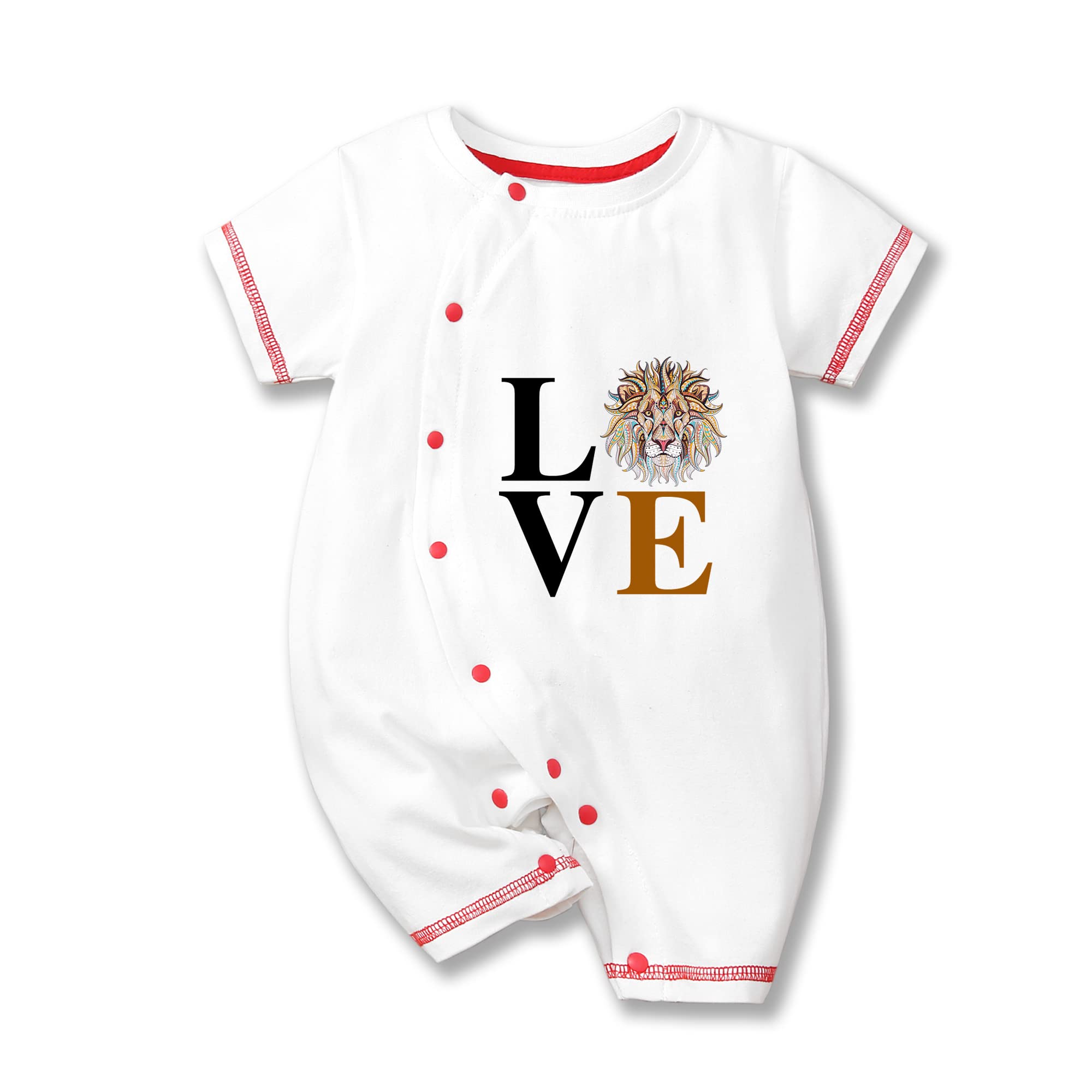 Funny Cute Lion Baby Bodysuit - 100% Cotton Short Sleeve One-Piece Outfit for Newborn & Infant Boys 0-24 Months | Perfect for Playtime, Photo Shoots & Everyday Wear
