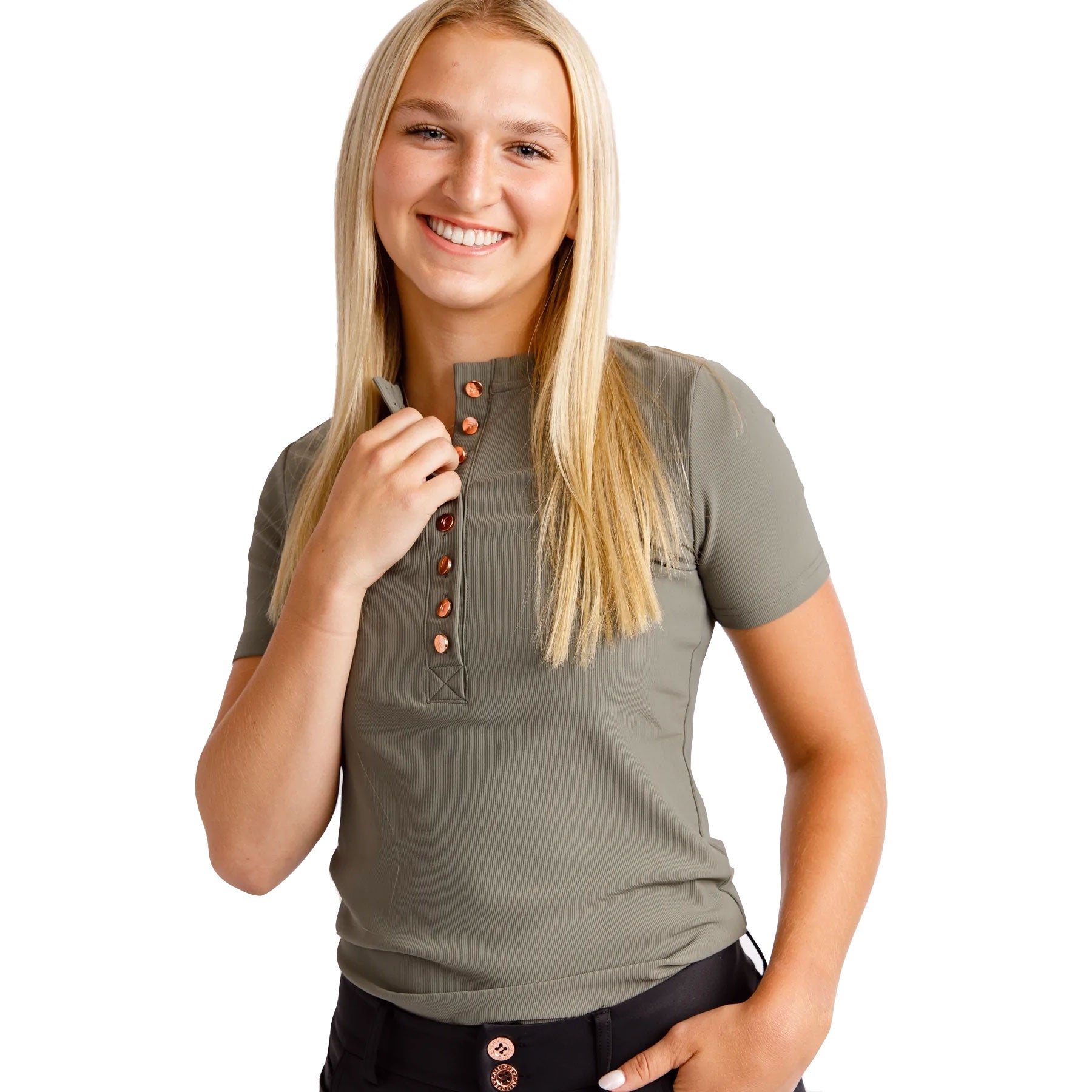 Calliope The Hayden Henley Women's Golf Polo Shirt - Moisture Wicking, UV Protection & Breathable for Comfort on the Course & Casual Wear