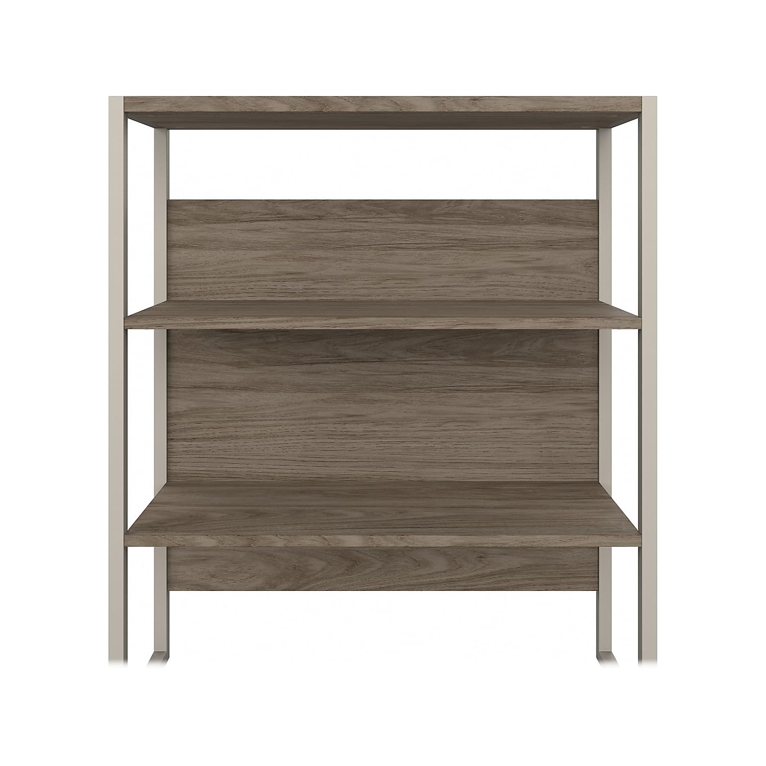 Bush Business Furniture Hybrid 36W Bookcase Hutch in Modern Hickory - Stylish Office Storage Solution for Home & Workspace Organization