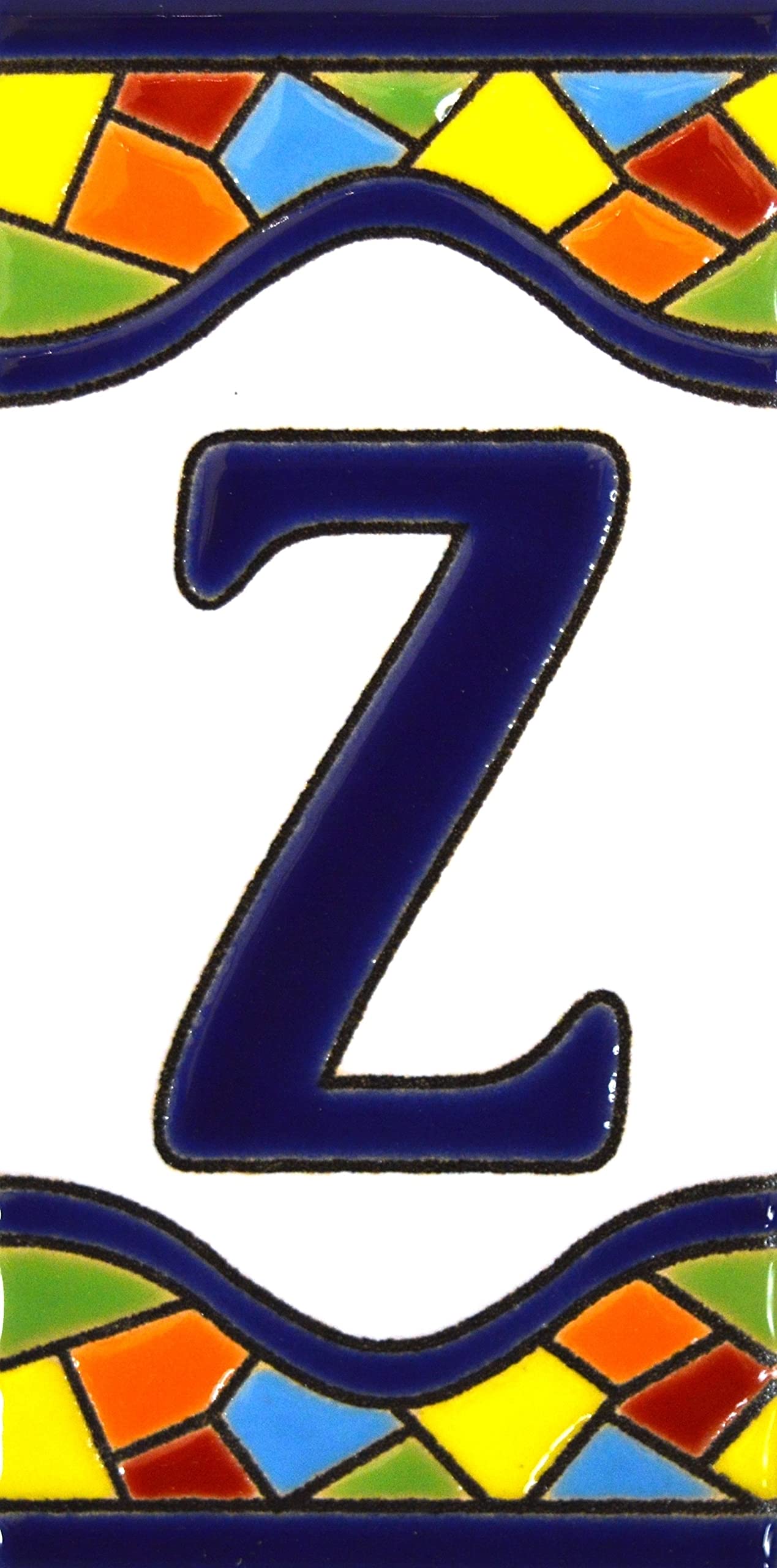 4 Inch Handpainted House Letter Tiles - Custom Address Signs, House Numbers & Names - MOSAICO MEDIANO Design 4.29
