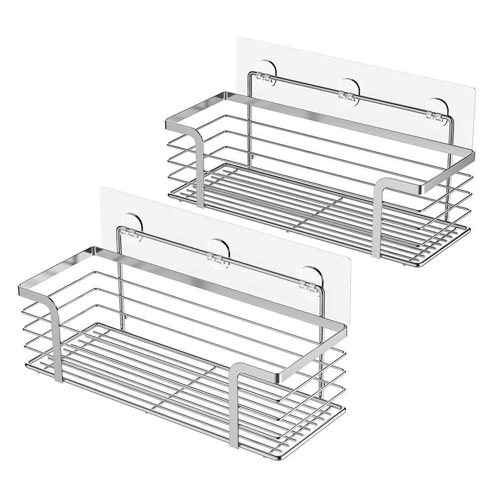 ODesign Clear Shower Caddy Adhesive Strips - Heavy Duty Bathroom Shelf Mounting Tape [2 Pack] - Perfect for Organizing Shower Essentials & Bathroom Storage
