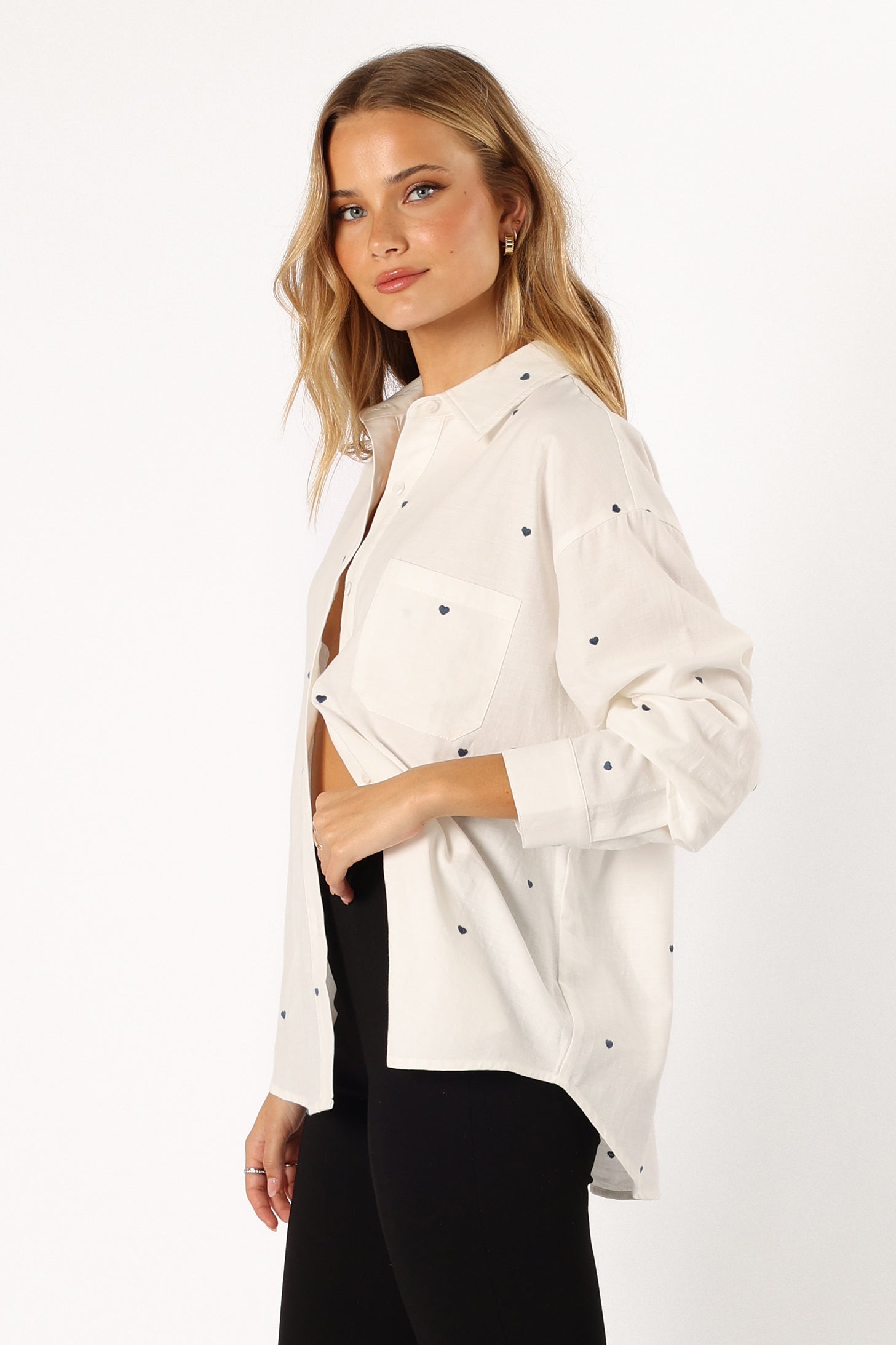 Avah Women's Button Down Shirt - Classic White Blouse for Work, Casual & Office Wear | Slim Fit Long Sleeve Top for Business & Everyday Outfits