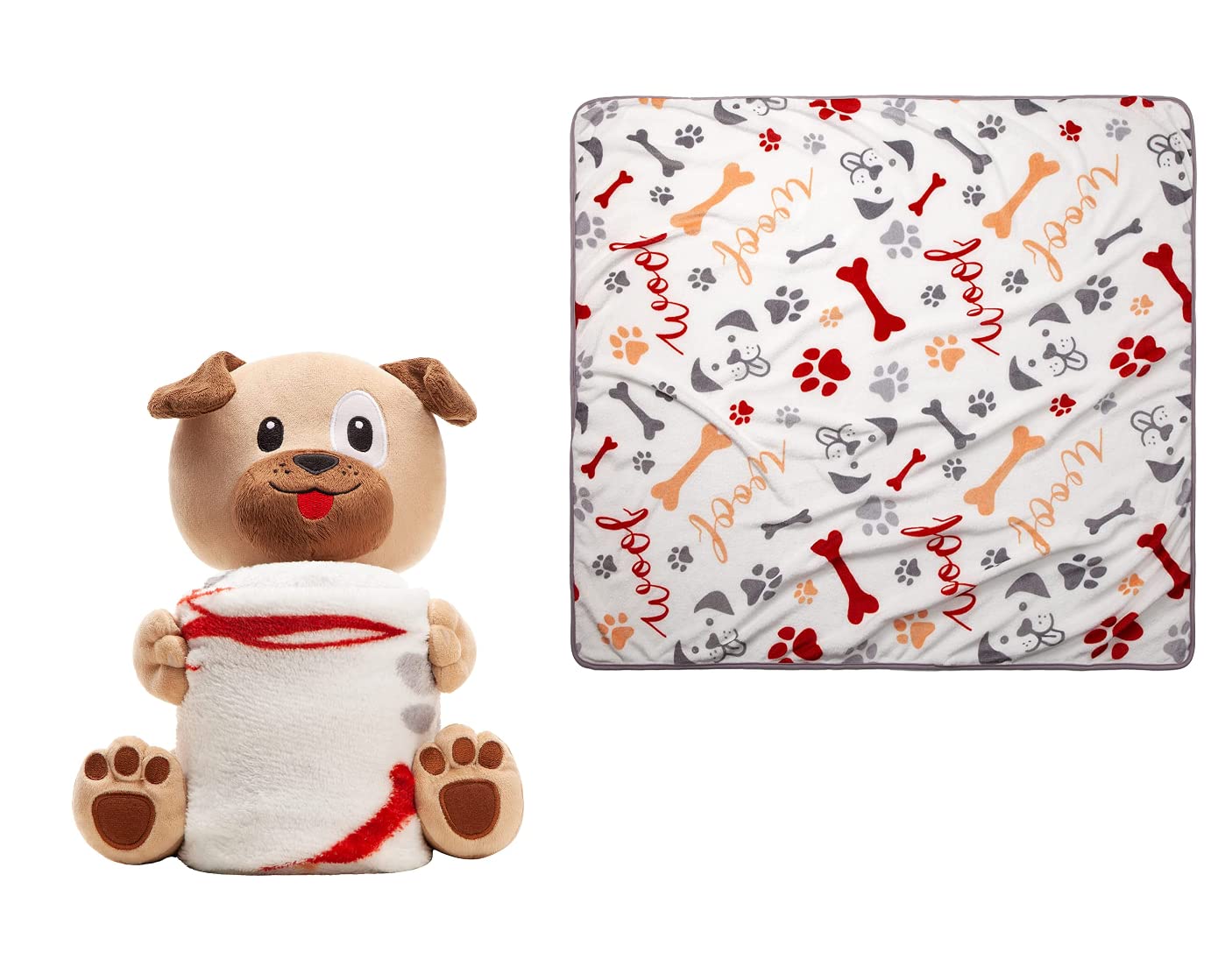 Unicorns & Robots Boys Plush Dog Stuffed Animal Blanket Set - Soft Puppy Plushie, Security Blanket for Kids, Cozy Snuggle Pet & Comfort Sleeping Toy for Bedtime, Travel & Nursery Decor