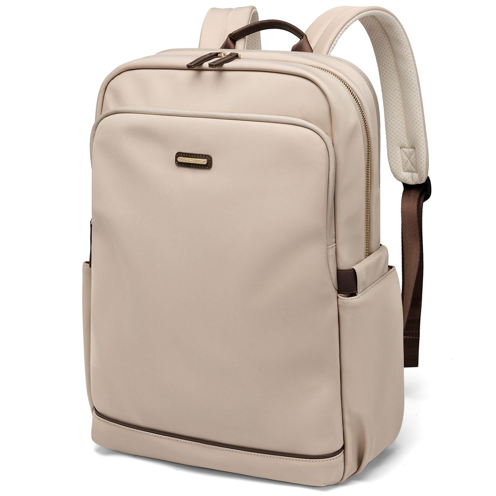 **Waterproof 15.6 Inch Laptop Backpack for Women - Lightweight Business Travel Bag, Durable Work Backpack for Teachers, Nurses & Professionals (Apricot) - Perfect for Office, Commuting & Daily Use**