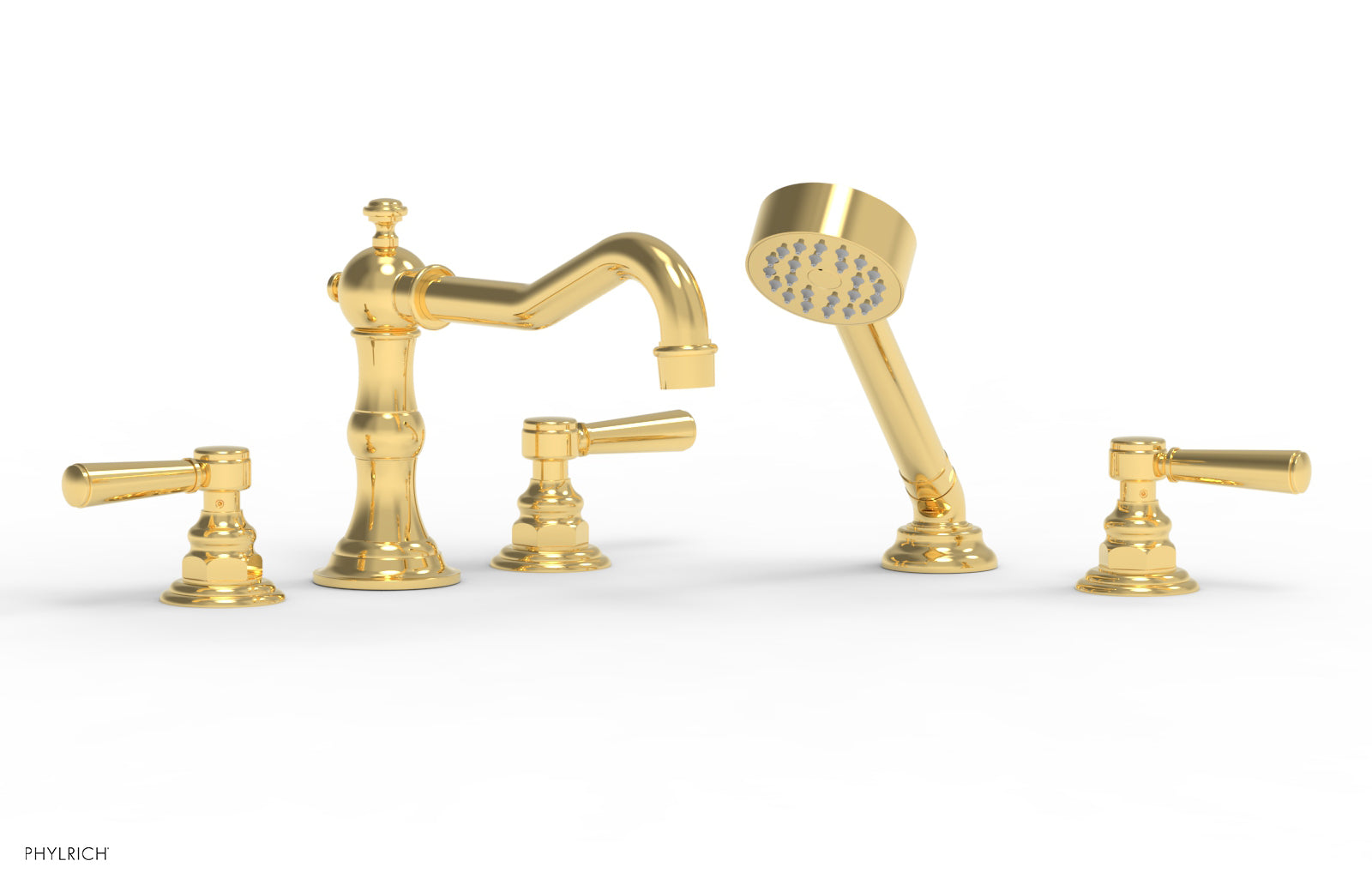 HENRI Deck Mount Tub Set with Hand Shower and Lever Handles - 161 49 | Modern Bathroom Faucet for Bathtub | Perfect for Spa-Like Relaxation and Home Renovation