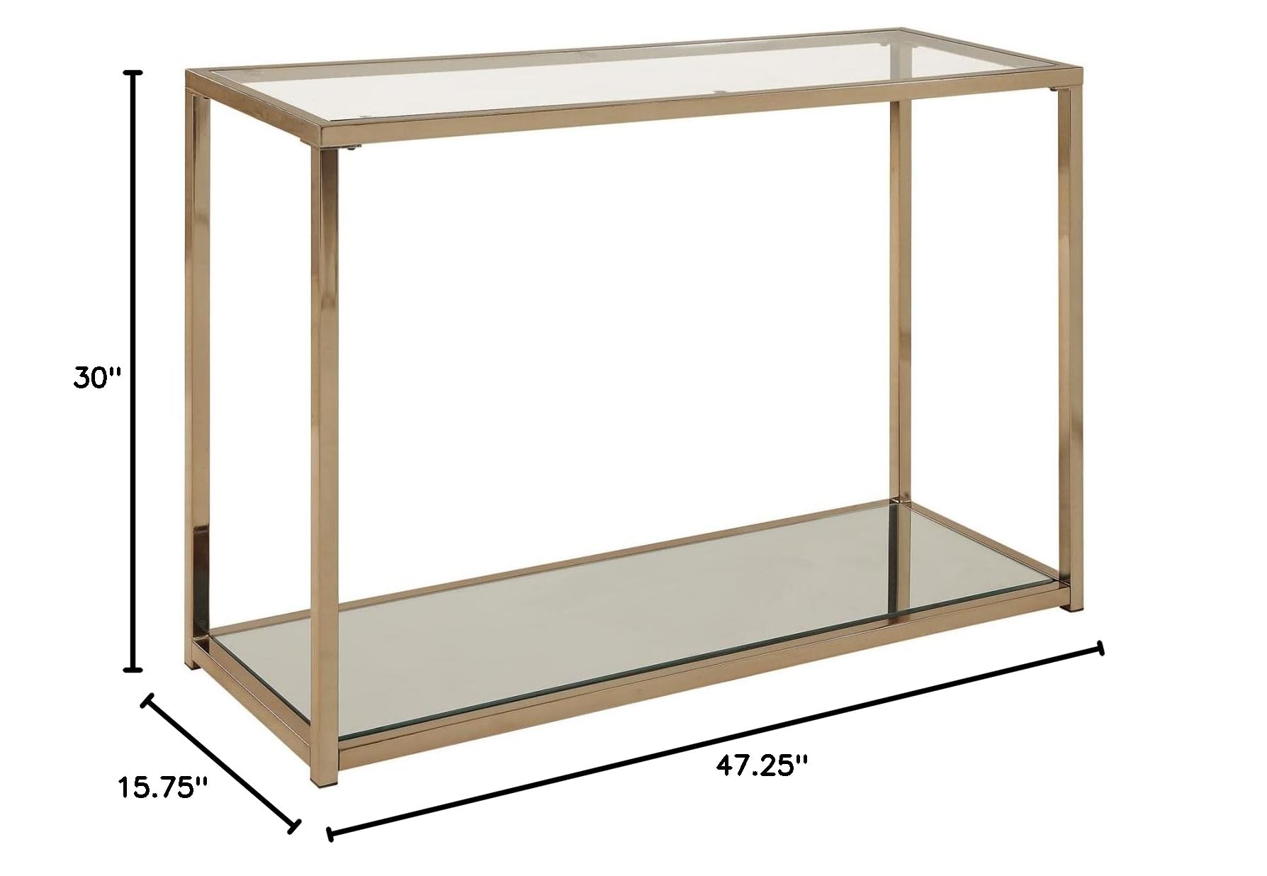 Coaster Furniture Sofa Table with Mirror Shelf - Chocolate Chrome Finish 705239 | Elegant Console Table for Living Room, Entryway & Bedroom Decor