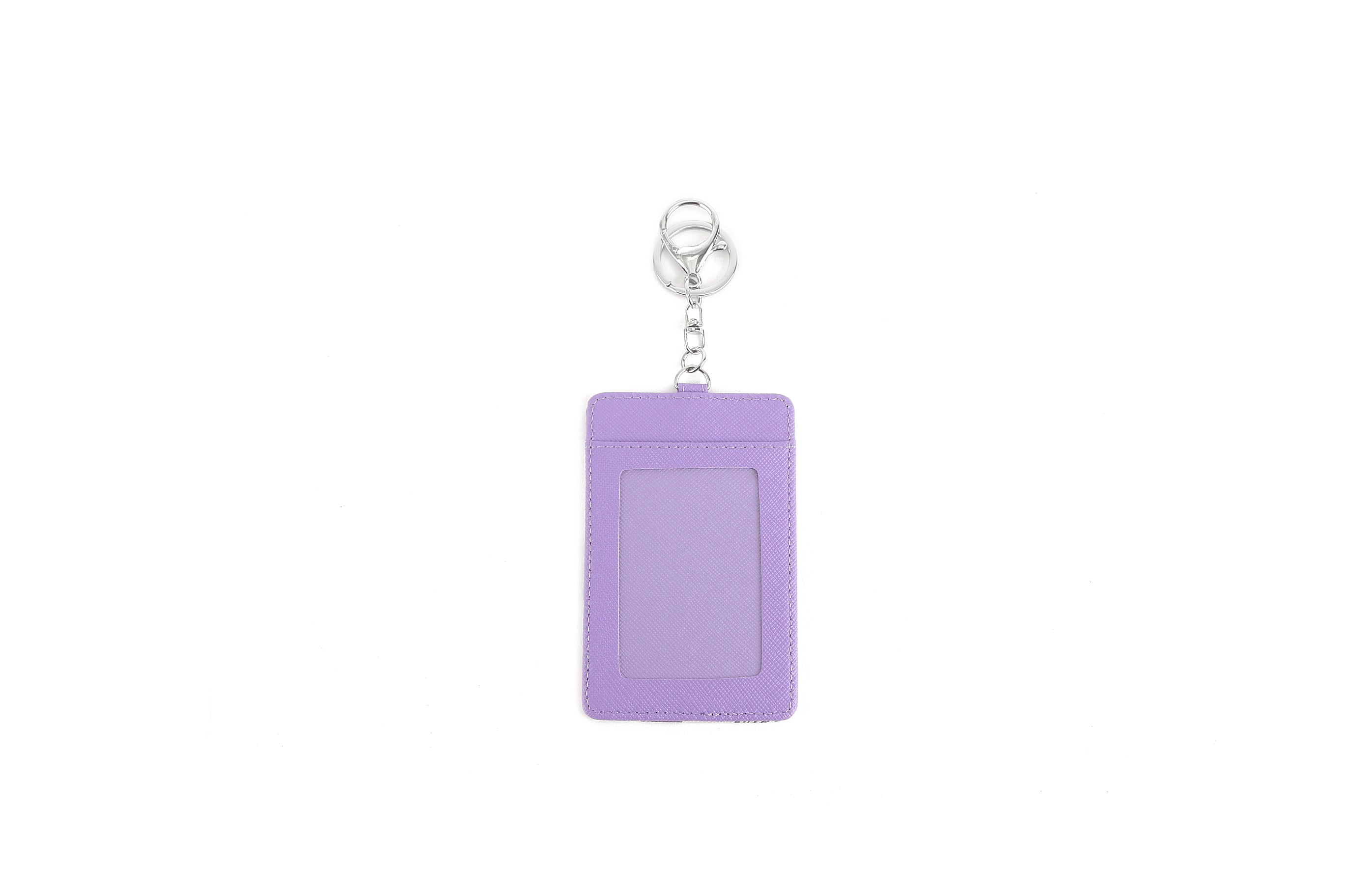April Crownflower Purple Leather Card Holder - Slim RFID Blocking Wallet for Credit Cards & ID - Perfect for Travel, Business, and Everyday Use