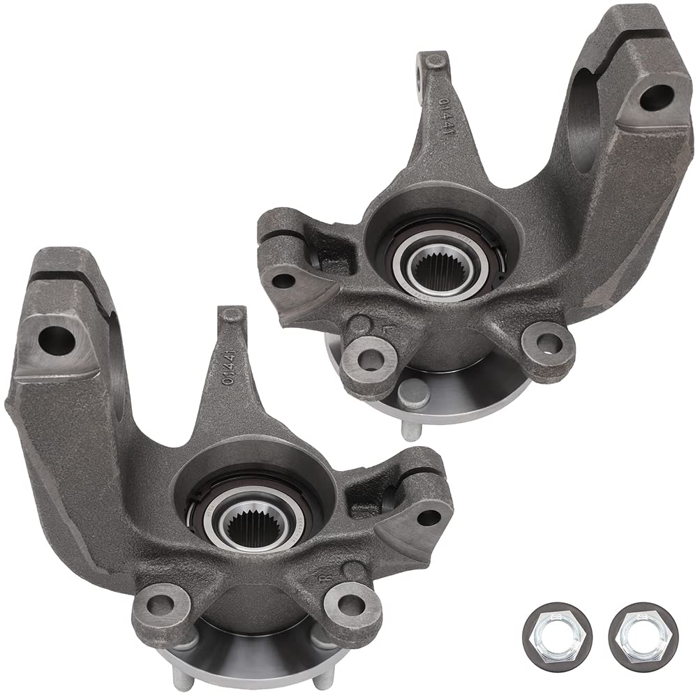 OCPTY Front Wheel Hub Bearing & Steering Knuckle Assembly Pair - Compatible with 2006-2011 Ford Focus 2.0L (Driver & Passenger Side) - 2 Pack (698-407, 698-406, LK003, LK004) - Perfect for Smooth Ride & Wheel Alignment Repair