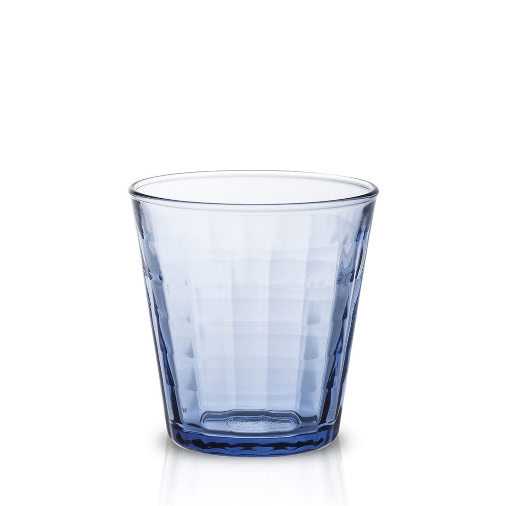 Duralex Prisme French Glass Tumbler Set of 4 - 5.5oz (160ml) Marine Blue Drinking Glasses for Juice, Iced Coffee & Cocktails - Durable & Stylish Kitchenware for Home & Restaurant Use