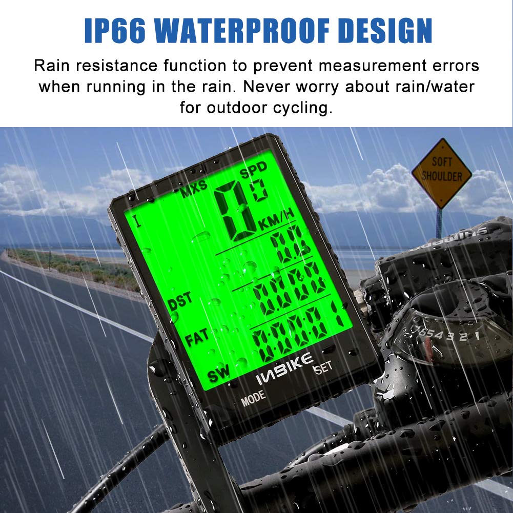 Wireless Bike Computer with Waterproof Odometer - 2.8