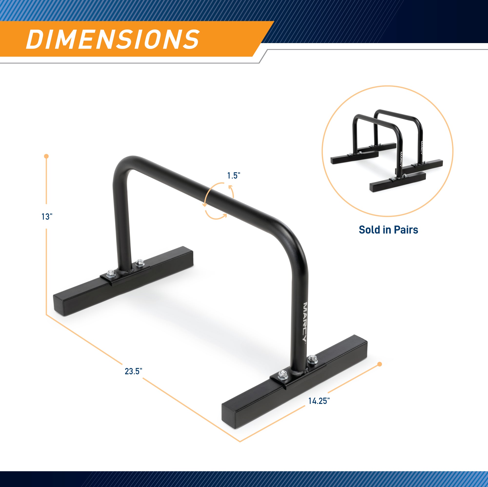 Marcy Parallette Bars for CrossFit & Calisthenics - Adjustable Height ACC 0333 PARA - Perfect for Home Gym, Street Workout & Gymnastics Training