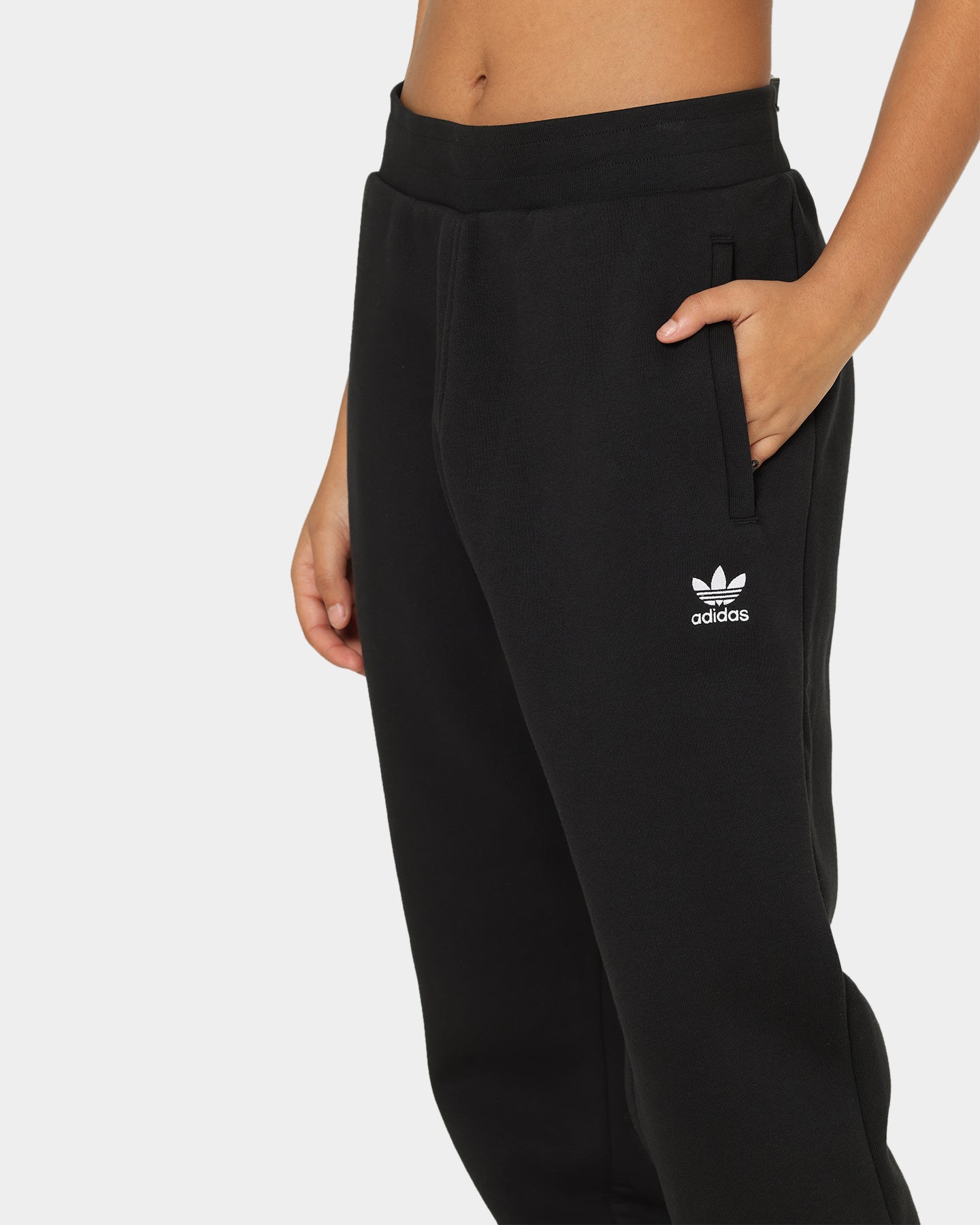 Adidas Essentials Trefoil Sweatpants for Men & Women - Black Cotton Jogger Pants with Side Pockets - Perfect for Gym, Running, Lounge & Casual Wear