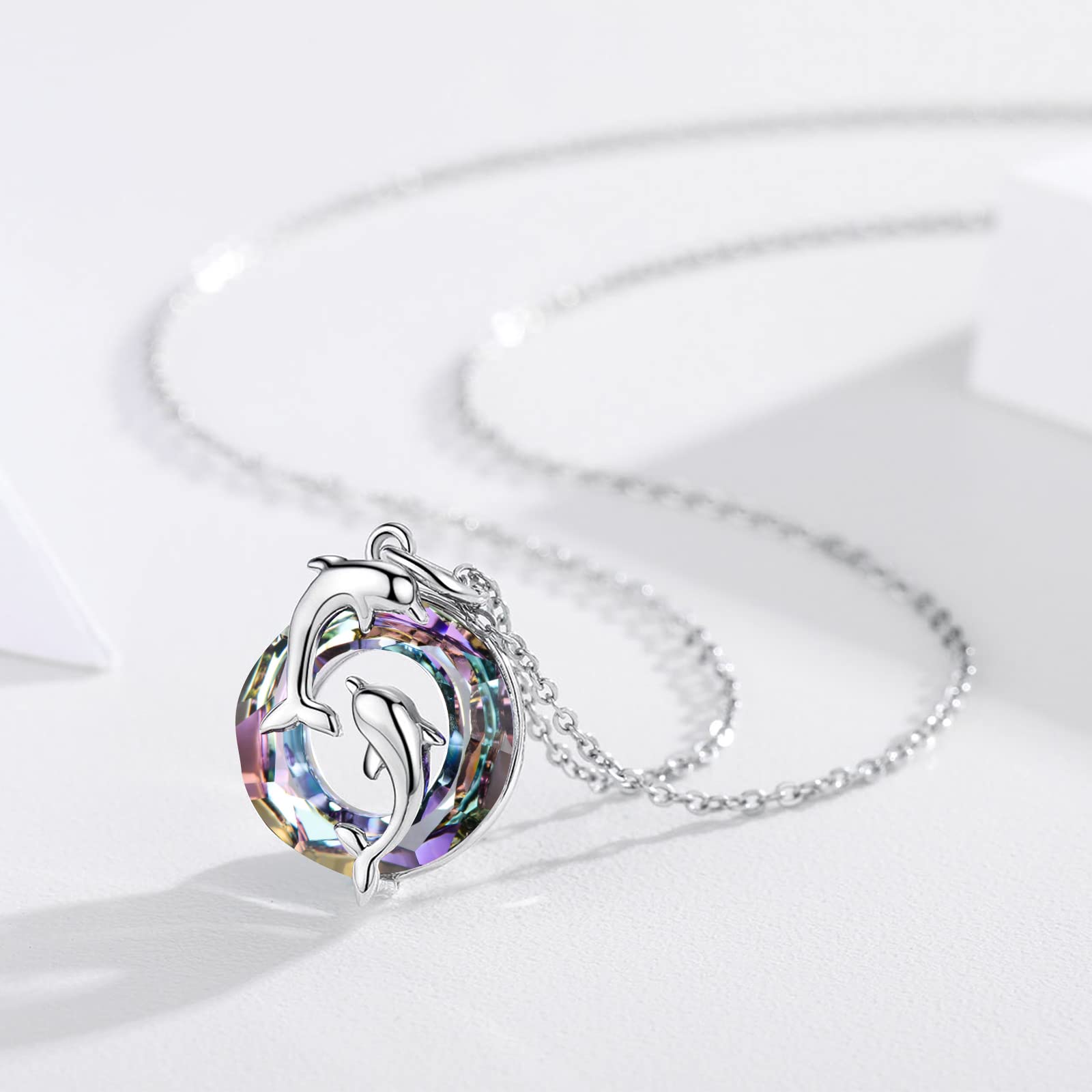 925 Sterling Silver Dolphin Pendant Necklace for Women - Elegant Mother's Day Gift, Birthday Present - Perfect for Beach Vacations, Ocean Lovers & Everyday Wear
