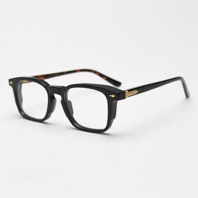 CCspace Unisex Full Rim Square Acetate Eyeglasses 56835 - Lightweight & Durable Frame for Men & Women - Perfect for Reading, Work, and Everyday Fashion