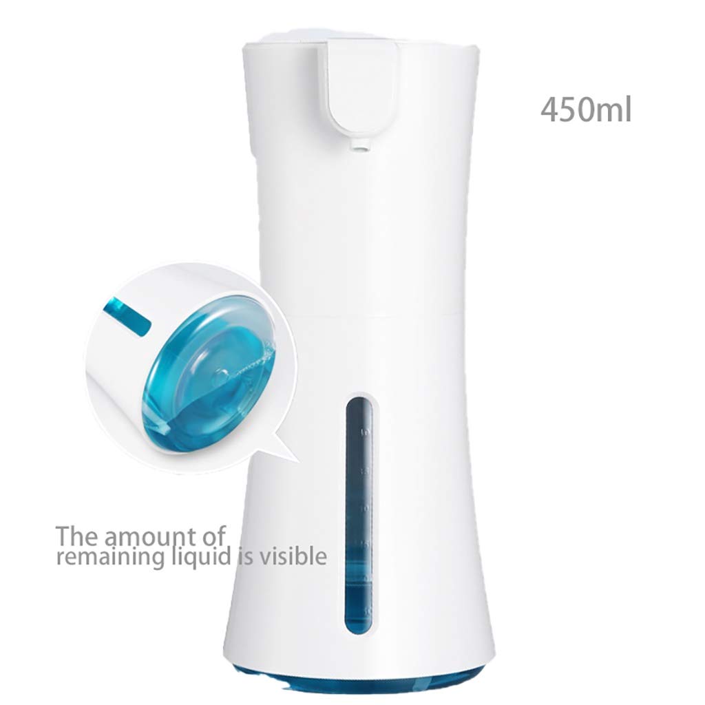 Automatic Touchless Foaming Soap Dispenser - 450ml/15oz Hands-Free Liquid Soap Pump for Kitchen & Bathroom, White - Perfect for Germ-Free Hand Washing in Homes, Restaurants, and Offices