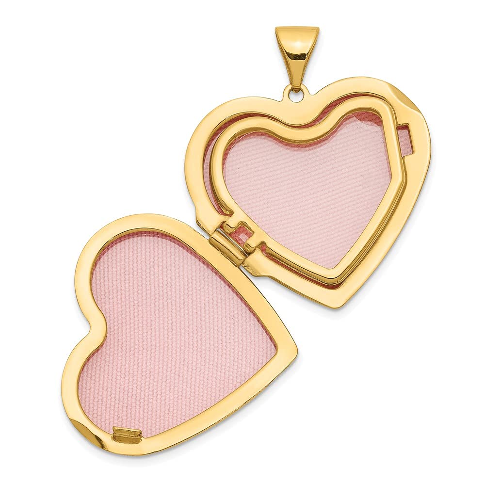 14K Yellow Gold Floral Heart Locket with Diamond - Family Keepsake for Special Occasions