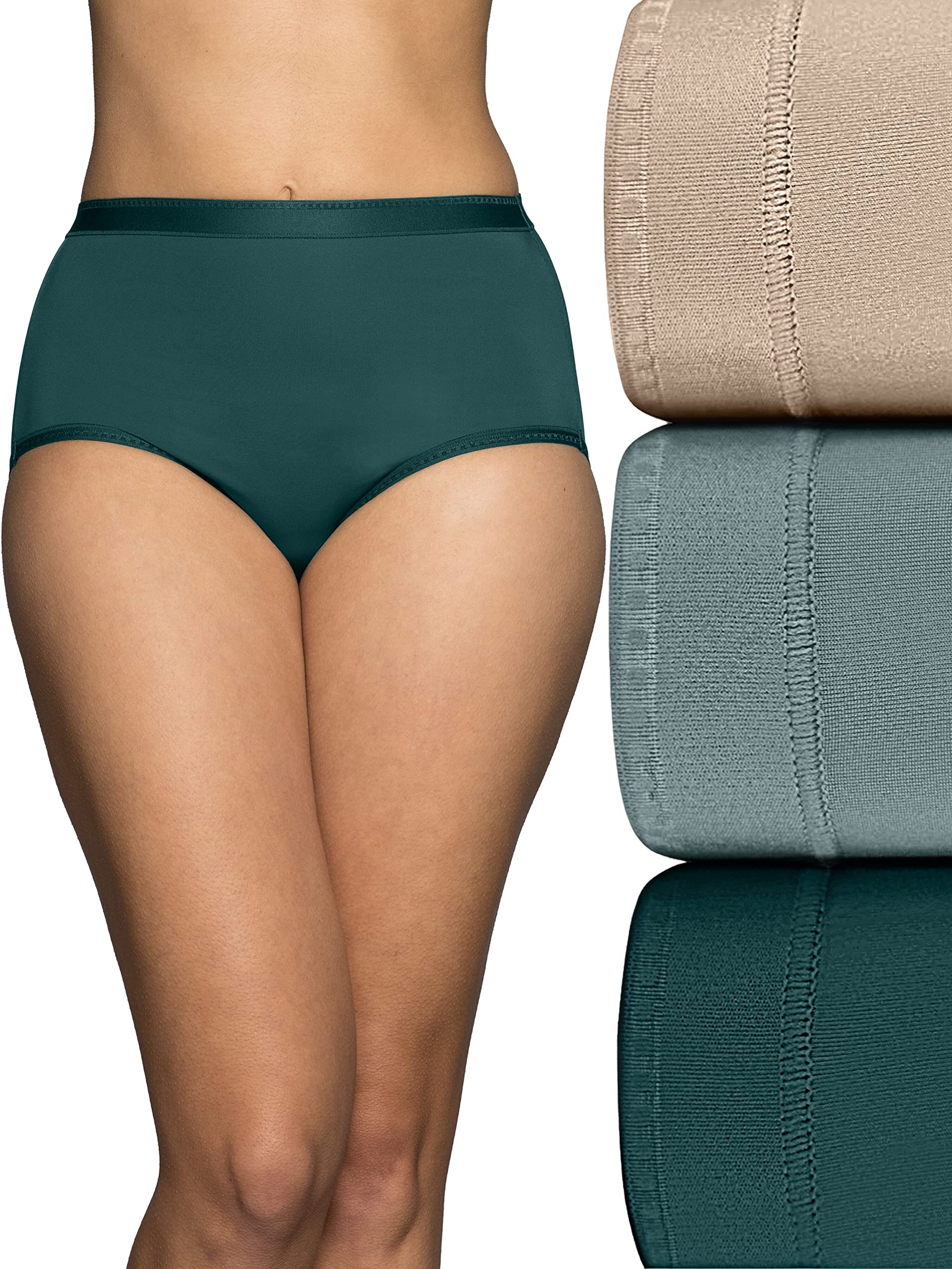 Vanity Fair Women's Comfort Where It Counts No Ride Up Panties - Soft Cotton Underwear for Everyday Wear, Work & Leisure