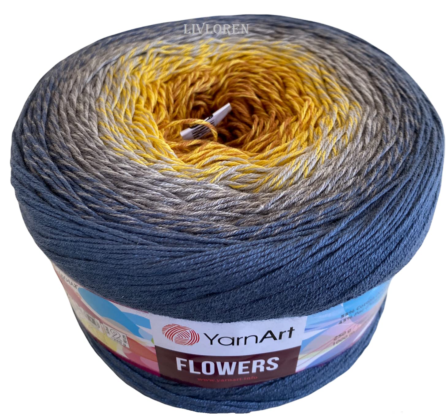 Rainbow Crochet Yarn - 55% Cotton 45% Acrylic, 250g/1094yds Multicolor Sport Weight Yarn for Spring & Summer Knitting Projects | Perfect for DIY Scarves, Blankets & Amigurumi