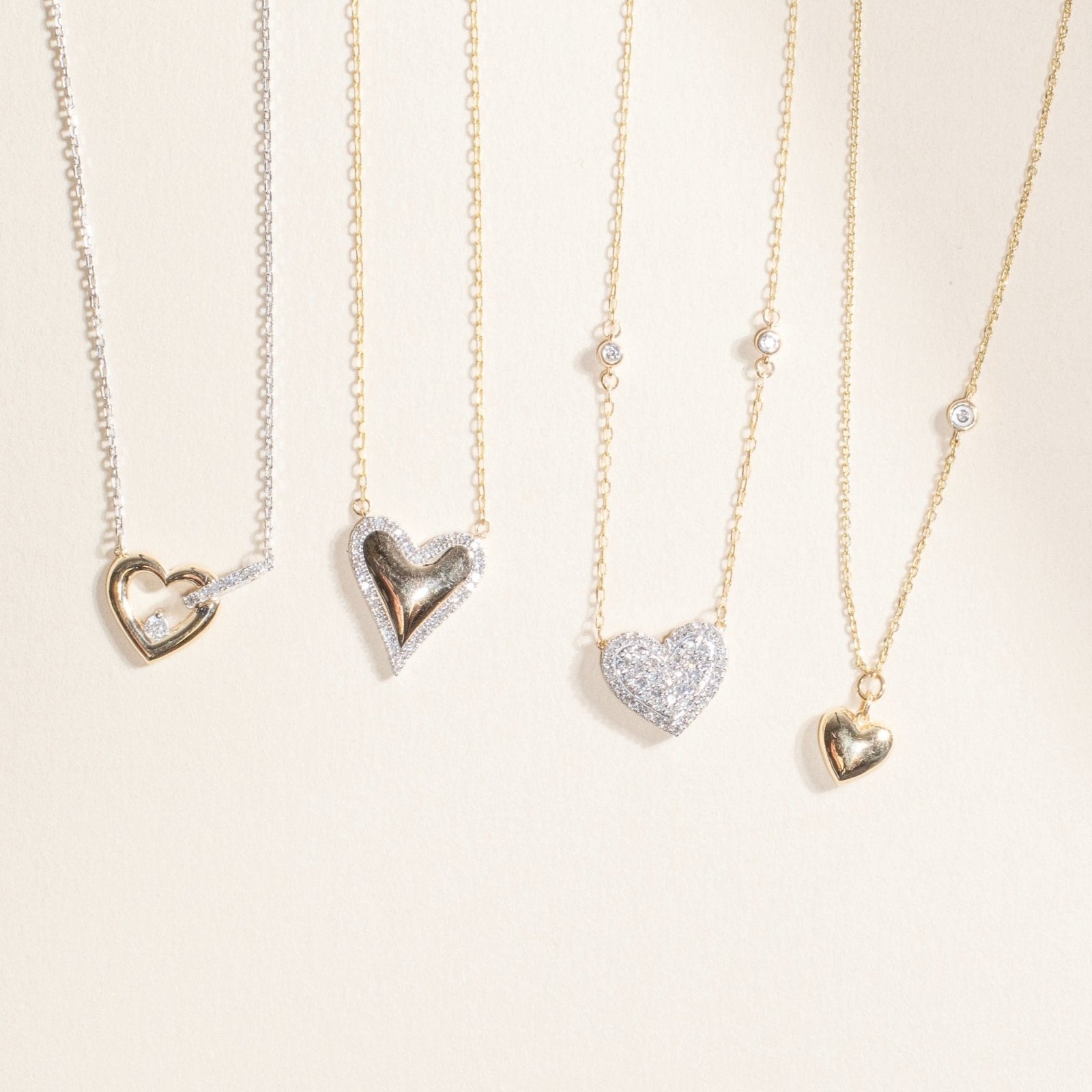 10k Yellow Gold Diamond Pave Heart Necklace - Elegant Valentine's Day Gift for Her, Anniversary Present, Romantic Jewelry for Women - Perfect for Date Nights & Special Occasions