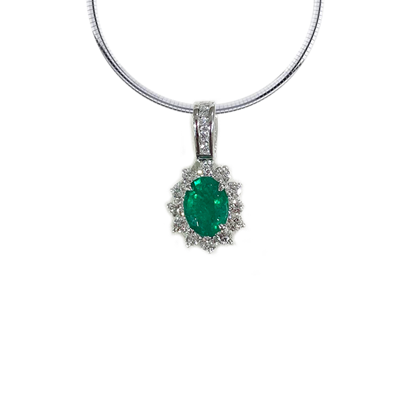 14K White Gold Emerald Pendant Necklace for Women - Elegant Green Gemstone Jewelry Gift for Birthday, Anniversary & Special Occasions