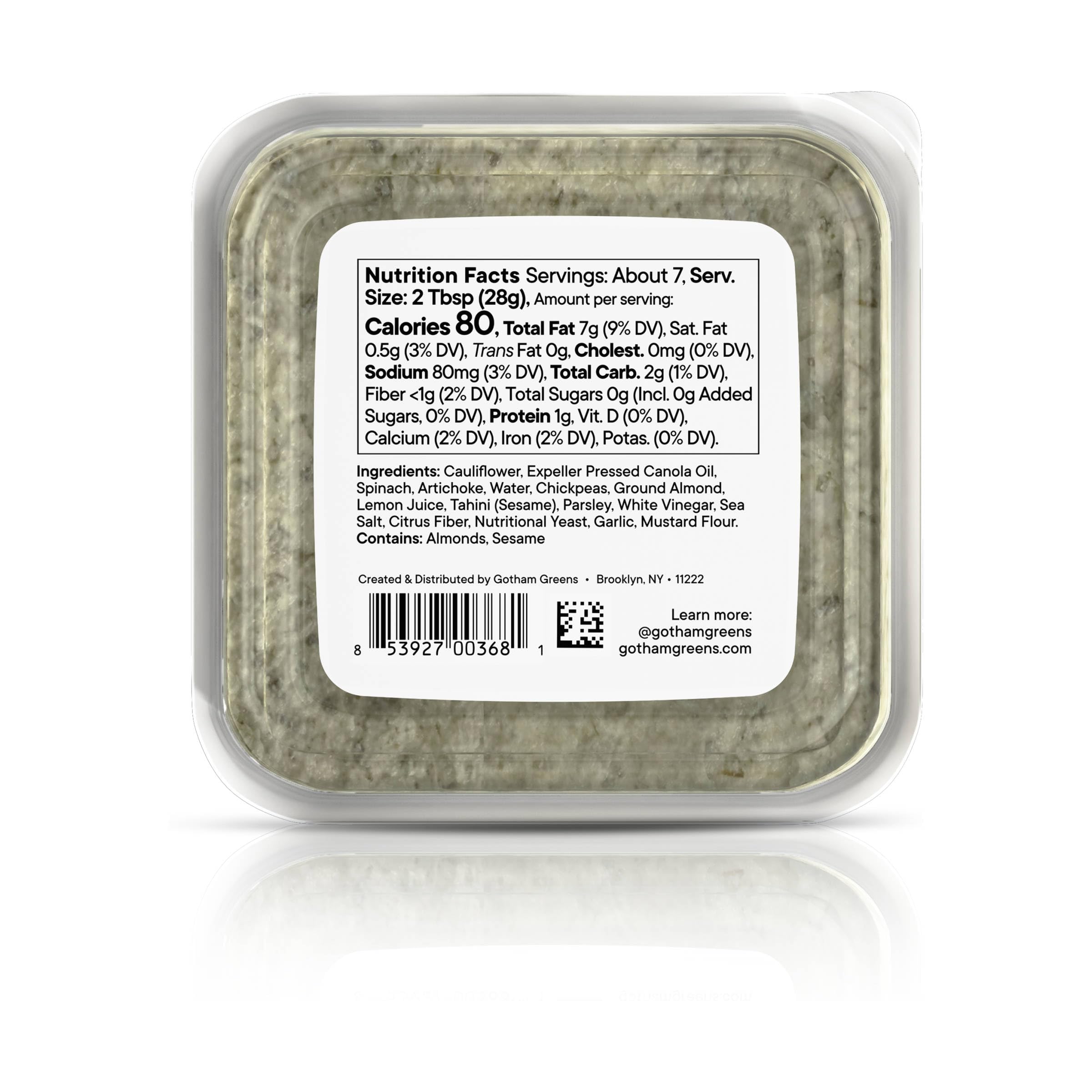 GOTHAM GREENS Spinach Artichoke Dip - 6.5 oz Jar | Fresh & Creamy Vegan Dip | Perfect for Parties, Snacking & Entertaining | Gluten-Free & Delicious Appetizer