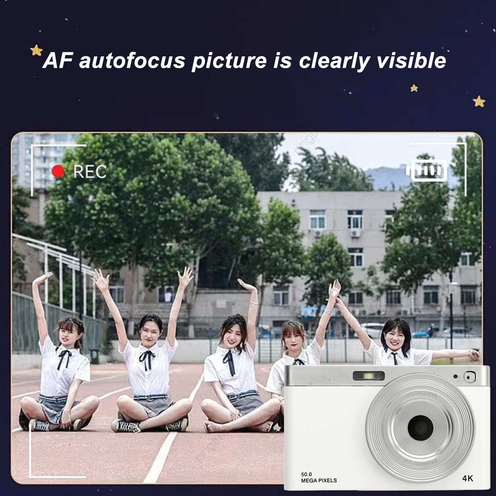 4K Digital Camera with 50MP & 1080P HD - 16x Zoom Anti-Shake Vlogging Camera | Compact & Portable Travel Camera for YouTube, Blogging & Outdoor Photography