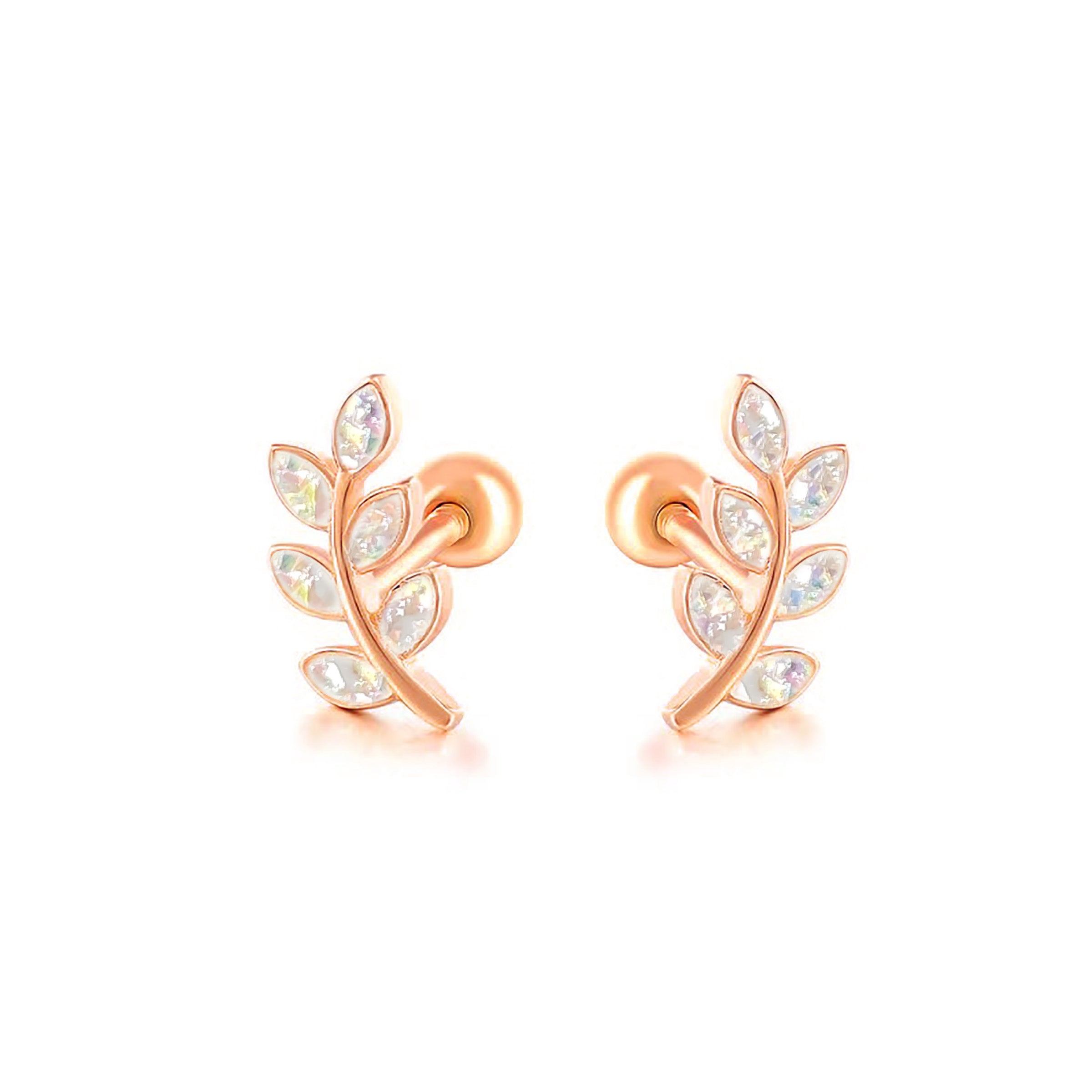 Golden Laurel Ashes Earrings - Handcrafted Memorial Jewelry for Loved Ones | Perfect for Remembrance, Funerals & Keepsake Gifts